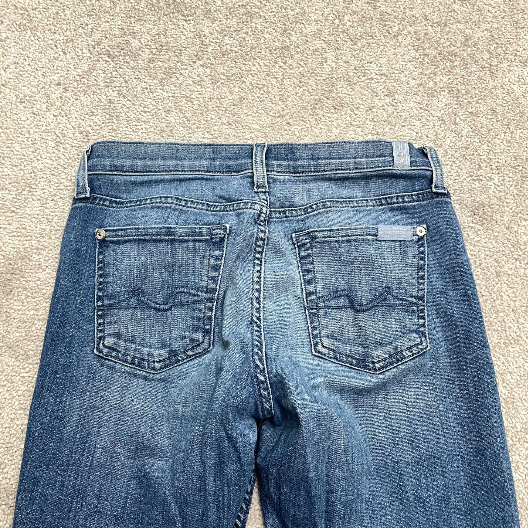 7 For All Mankind VINTAGE 7 For All Mankind Gwenevere Skinny Jeans Women 26 Blue Low Rise Distressed Stretch Denim Size 26" / US 2 / IT 38 - 3 Thumbnail