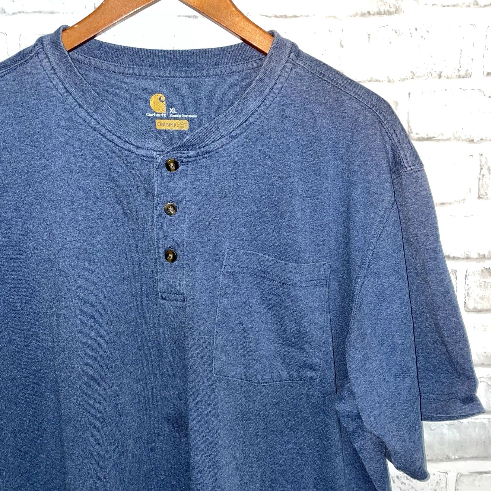 Carhartt Carhartt Henley Style Blue Original Fit Pocket Tee Mens XL Shirt Size US XL / EU 56 / 4 - 2 Thumbnail