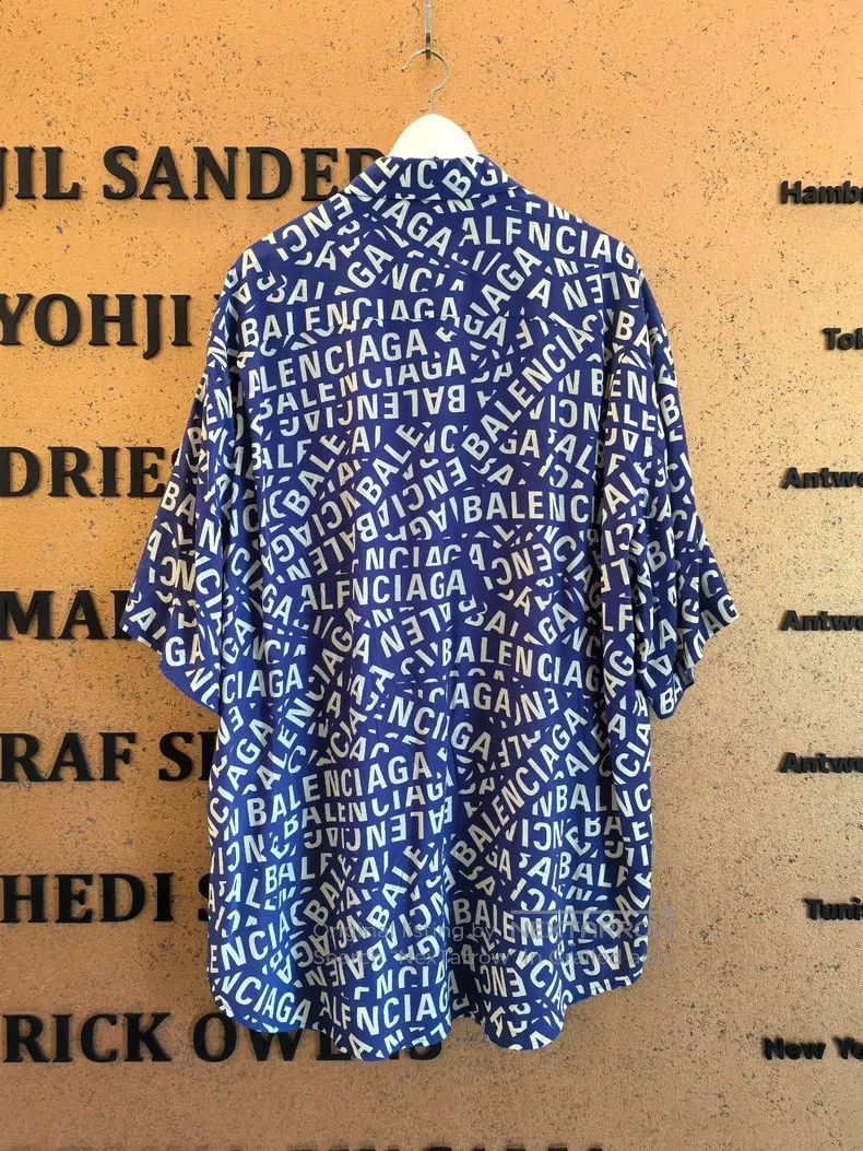 Balenciaga Balenciaga size 39 Classic Full Logo Silk Shirt Size US L / EU 52-54 / 3 - 5 Thumbnail