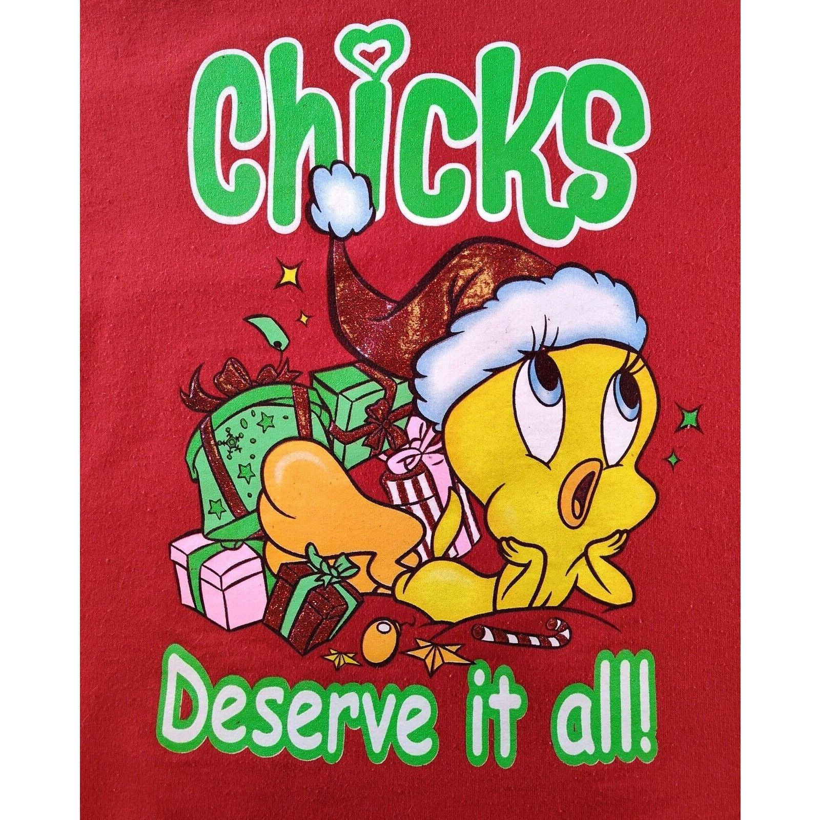 Disney VTG Looney Tunes Chicks Deserve It All Sweatshirt X Large Size US XL / EU 56 / 4 - 1 Thumbnail