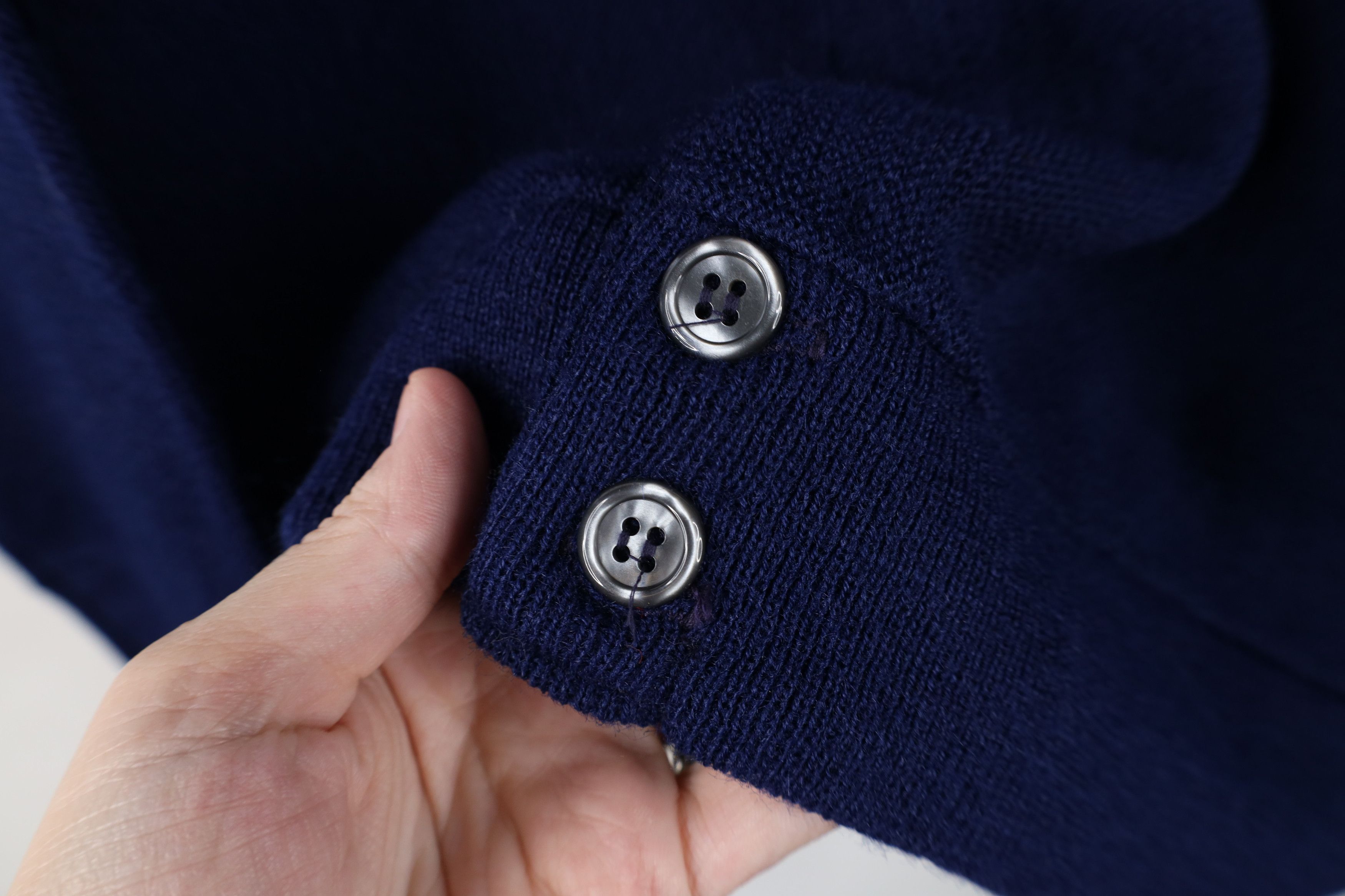 Vintage Vintage 70s Streetwear Blank Knit Cardigan Sweater Blue USA Size US M / EU 48-50 / 2 - 5 Thumbnail
