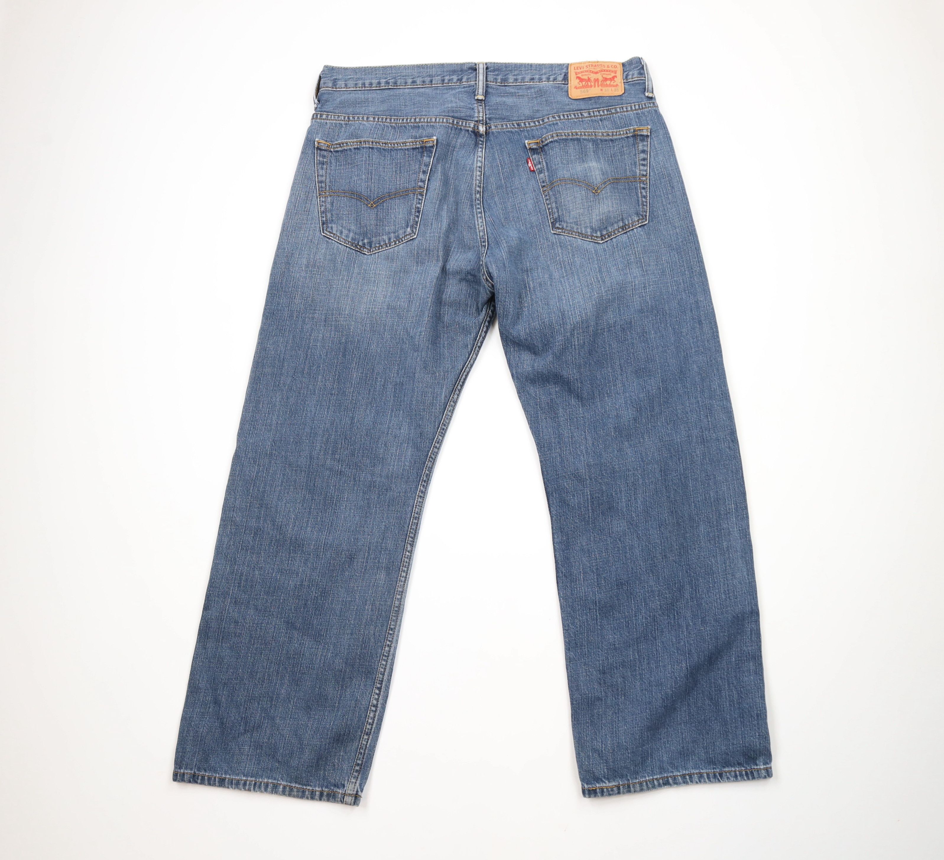 Levi's × Vintage Vintage Y2K Levis 569 Loose Fit Straight Wide Leg Jeans Size US 36 / EU 52 - 9 Thumbnail