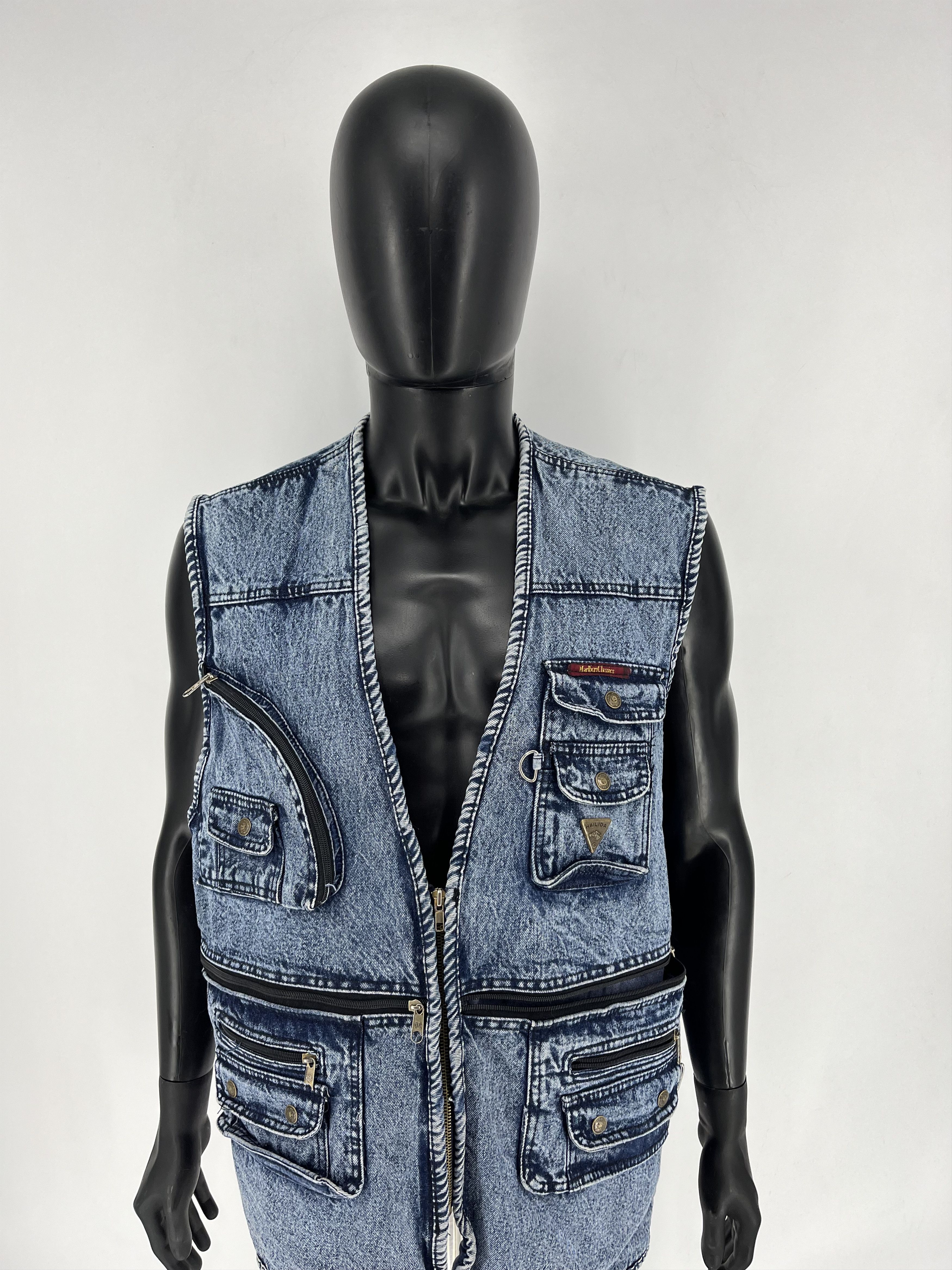 Other Marlboro Classics Vintage Washed Multi-Pocket Denim Vest Size US M / EU 48-50 / 2 - 6 Thumbnail