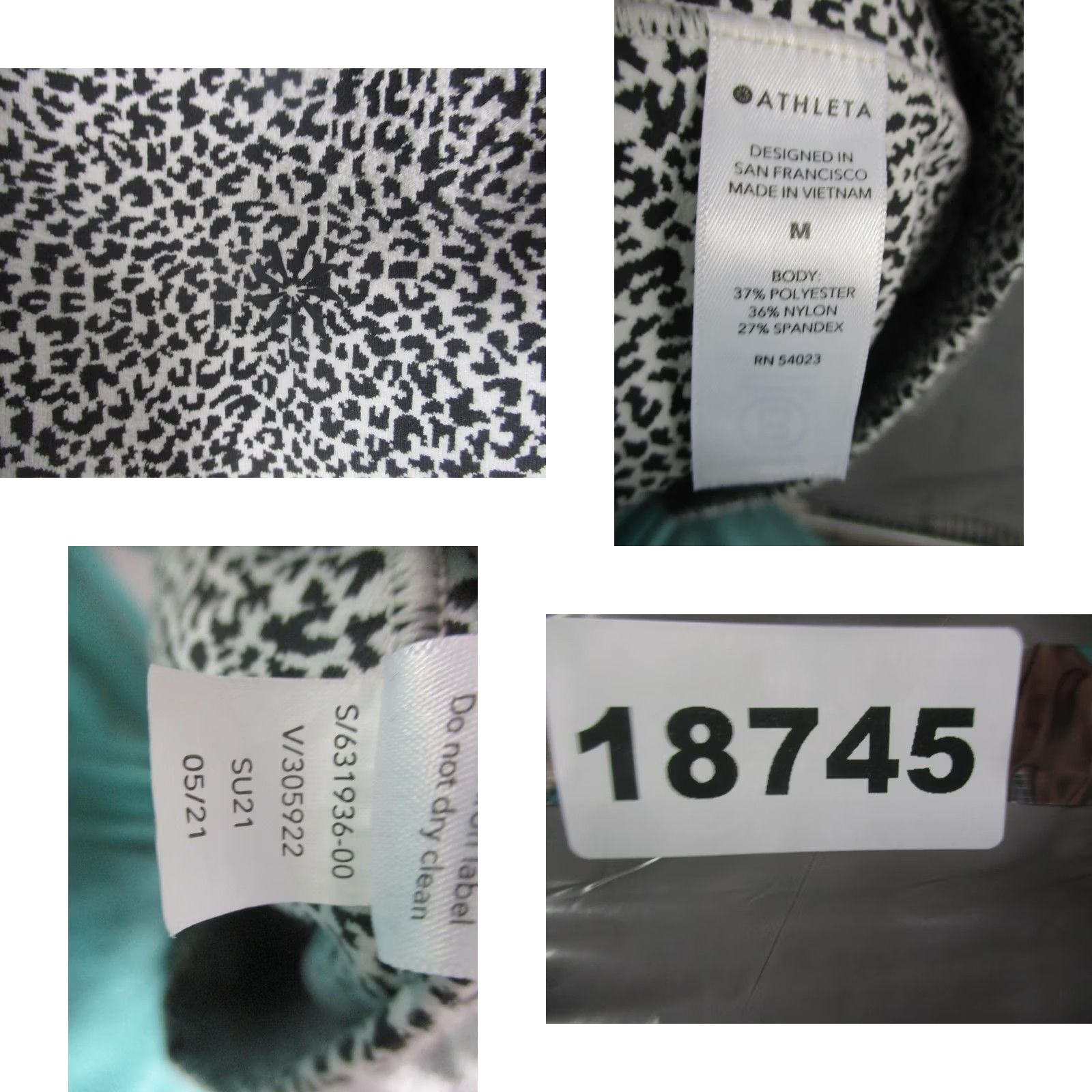Athleta Athleta Leggings Womens M Black Animal Print Ankle Salutation Stash II Textured Pockets Yoga Size 32" / US 10 / IT 46 - 8 Thumbnail