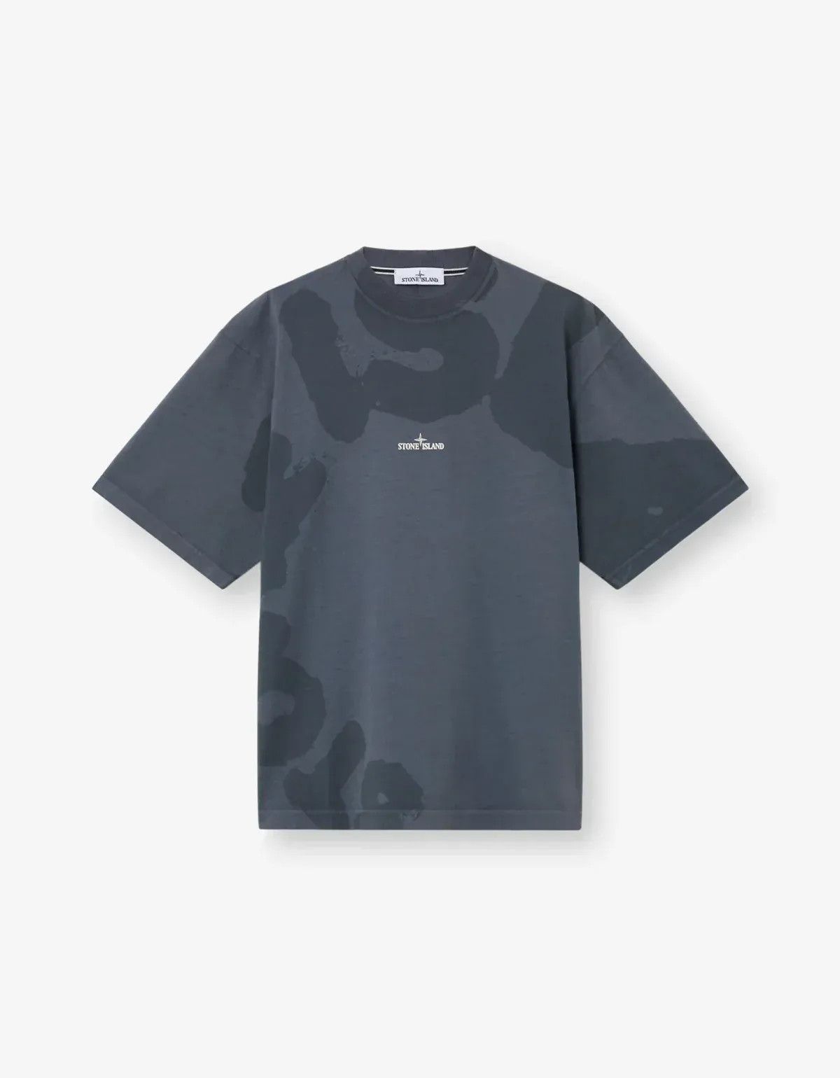 Stone Island Stone Island Blue Grey ‘Whirlwind Type’ Print T-Shirt Size US L / EU 52-54 / 3 - 1 Thumbnail