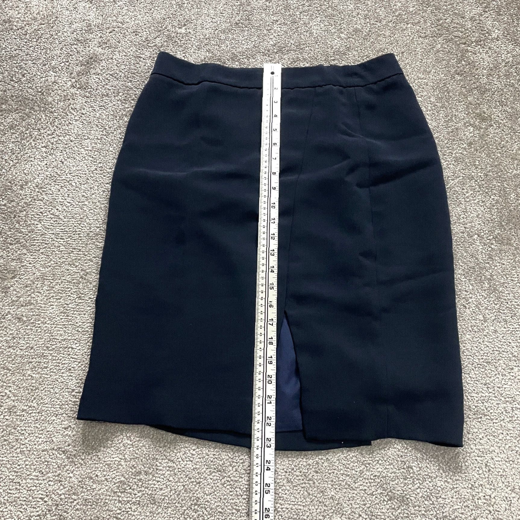 Talbots Talbots Pencil Skirt Women’s 10P Navy Blue Knit Polyester Short Solid Office Workwear Mens? Women? Size 32" / US 10 / IT 46 - 2 Thumbnail