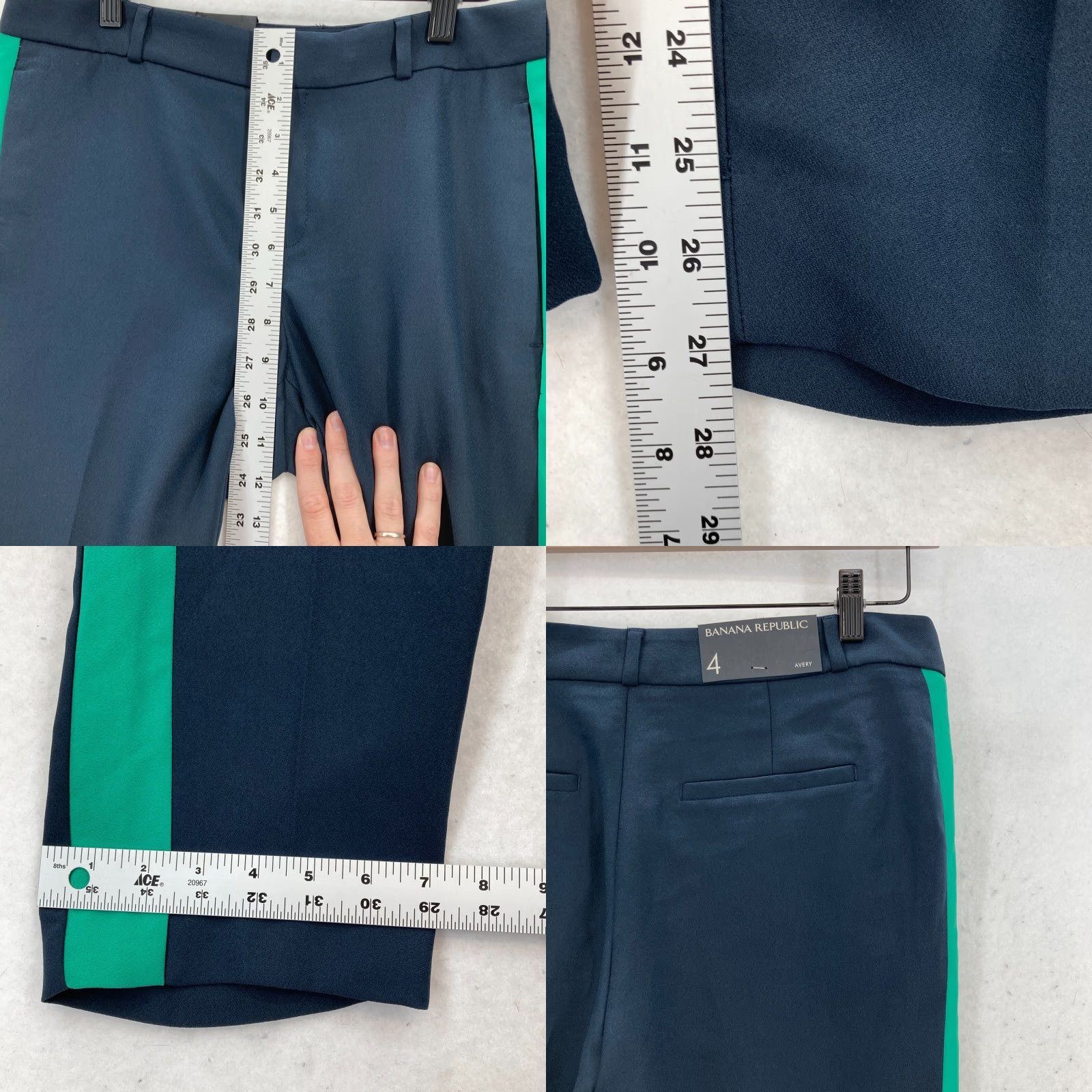 Banana Republic Banana Republic Avery Ankle Pants Women's 4 Navy Stripe Mid Rise NWT Pants Size 27" / US 4 / IT 40 - 9 Thumbnail