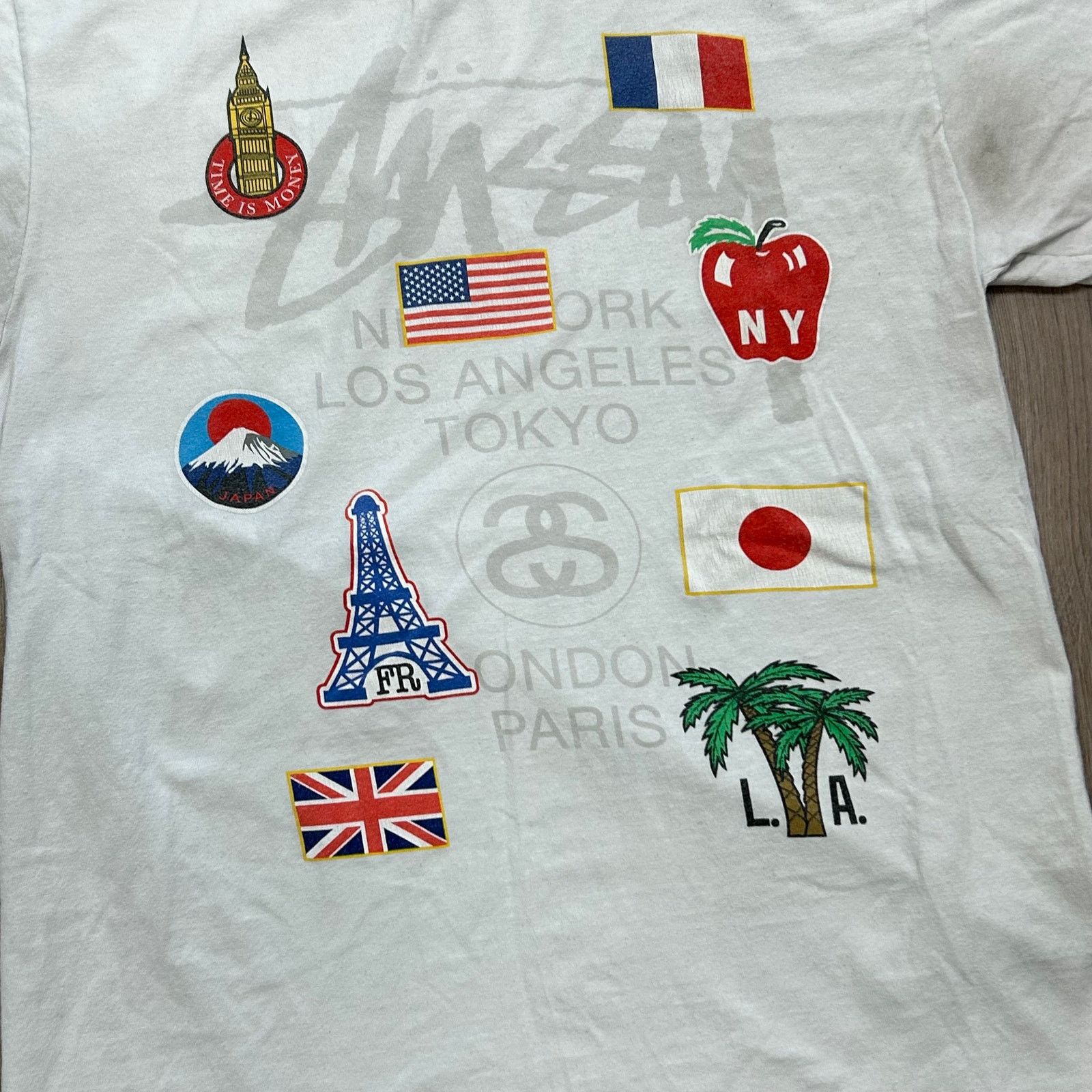 Stussy Stussy World Tour Flags Tee T Shirt Size Medium M White B2 Size US M / EU 48-50 / 2 - 3 Thumbnail