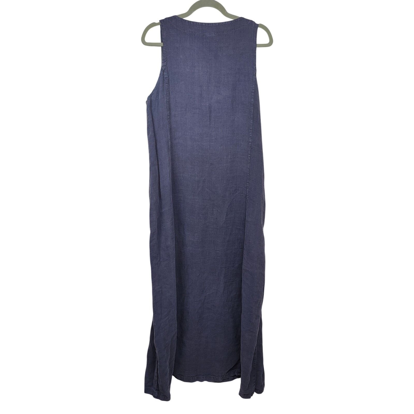 Other Vintage Varsity Linen Maxi Dress Womens Large Navy Blue Size L / US 10 / IT 46 - 4 Thumbnail