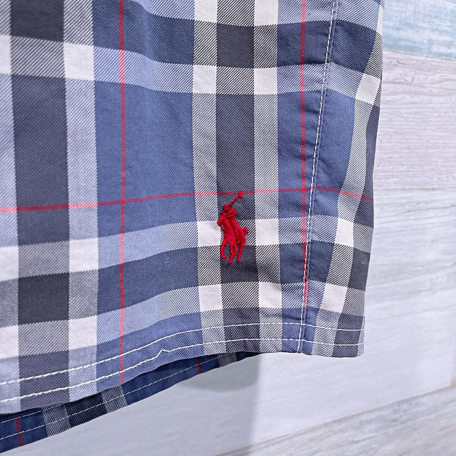 Polo Ralph Lauren POLO Ralph Lauren Plaid Hybrid Board Shorts Blue 8" Swim 34 Size US 34 / EU 50 - 3 Thumbnail