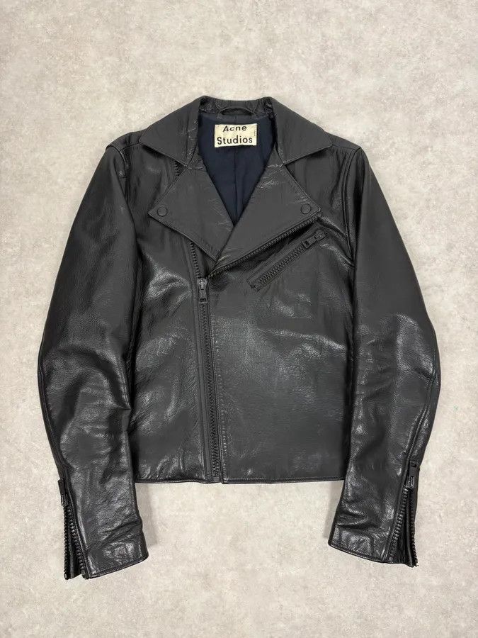Acne Studios SS2014 Acne Studios Black Leather Asymmetrical Biker Jacket Size US S / EU 44-46 / 1 - 1 Thumbnail