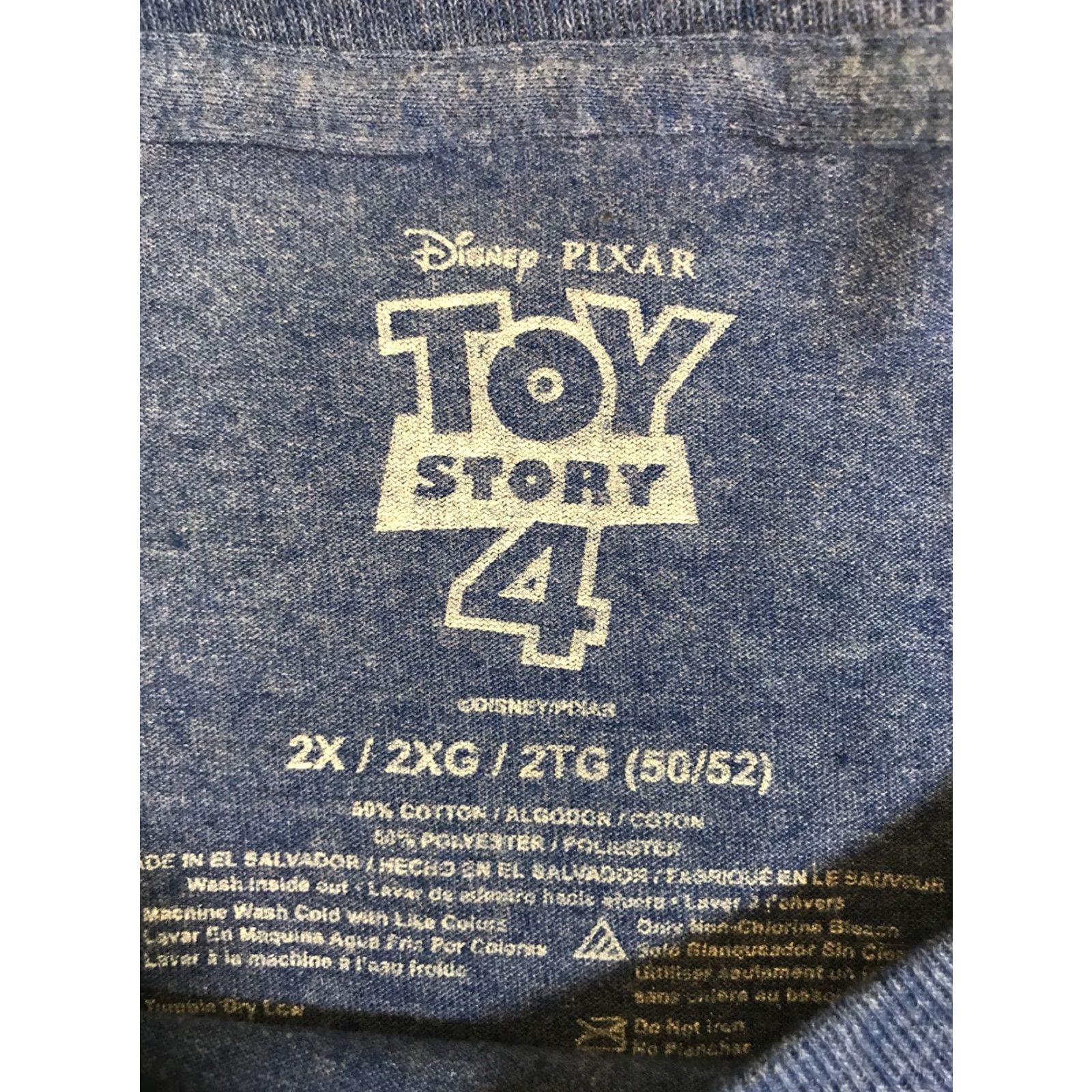 Disney VINTAGE Disney Pixar Toy Story T Shirt Mens XXL Crew Neck Short Sleeve Blue Cotton Logo 90s Cartoon Buzz Lightyear Woody Promo Size US XXL / EU 58 / 5 - 3 Thumbnail