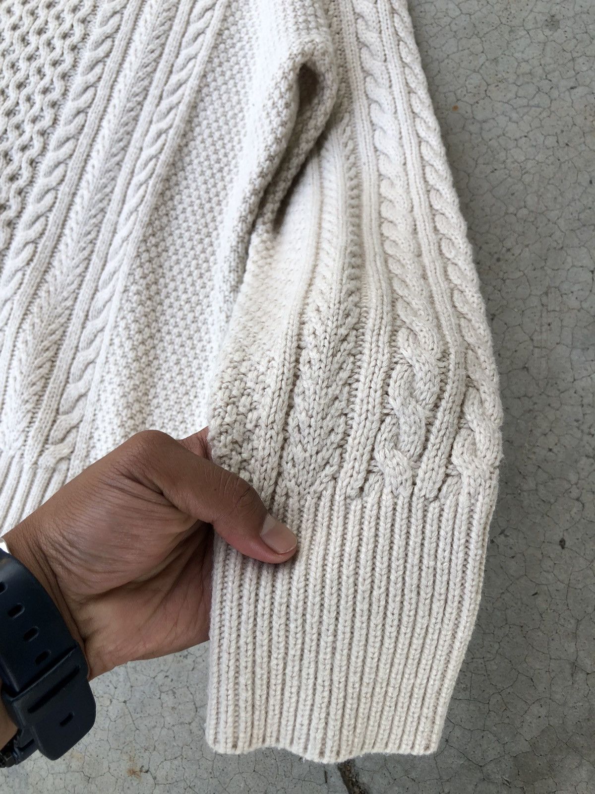 Aran Isles Knitwear × Designer × Homespun Knitwear GU Button Gold High Neck Knit Sweater Pullover Size US XL / EU 56 / 4 - 4 Thumbnail