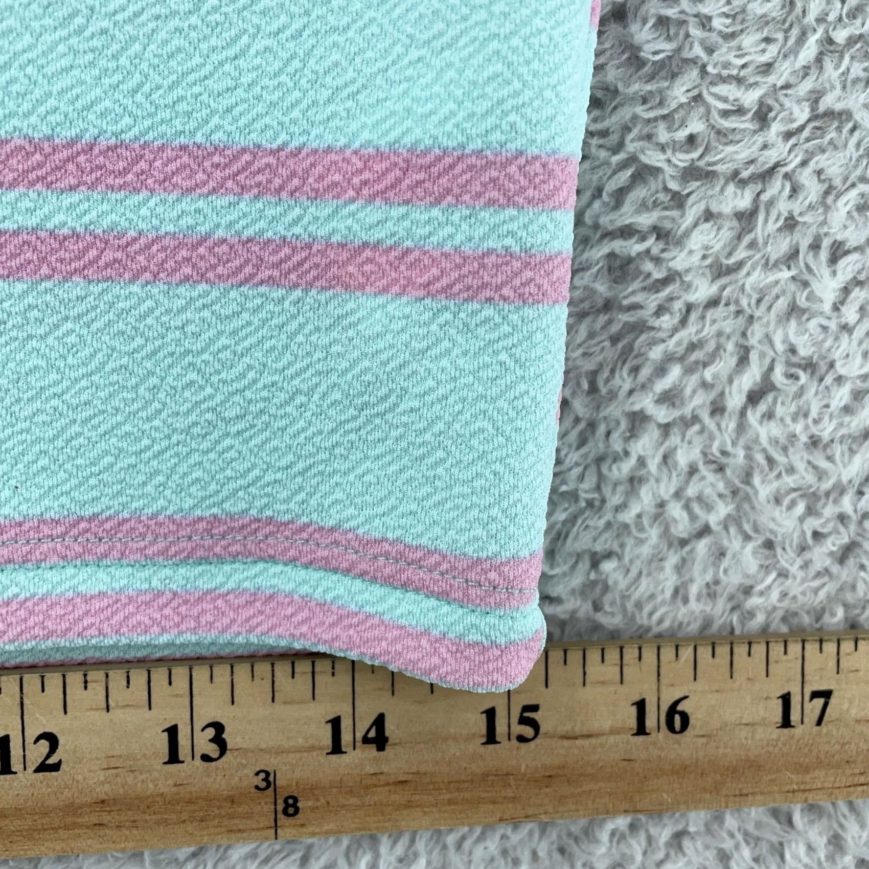 Vintage LuLaRoe Skirt Womens Small Aqua Pink Striped Pencil Stretch Bodycon Size 28" / US 6 / IT 42 - 5 Thumbnail