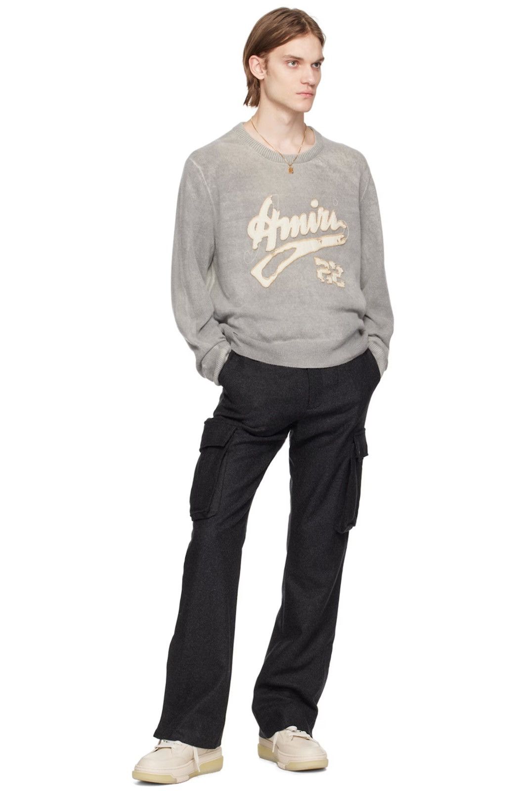 Amiri AMIRI Gray Slim Flared Cargo Pants Size US 30 / EU 46 - 3 Thumbnail