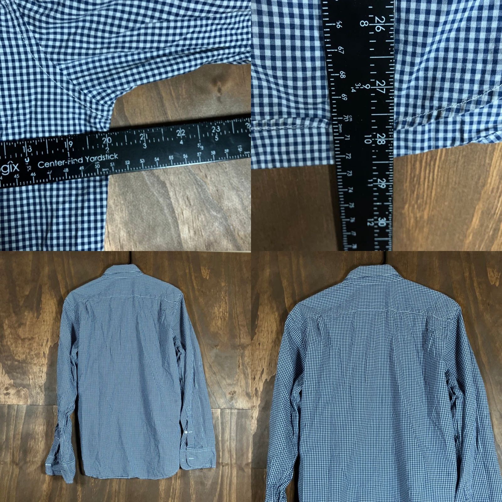 Bonobos Bonobos Men Shirt Blue White Gingham Plaid Slim Collared Button Down Stretch M Shirt Size US M / EU 48-50 / 2 - 8 Thumbnail