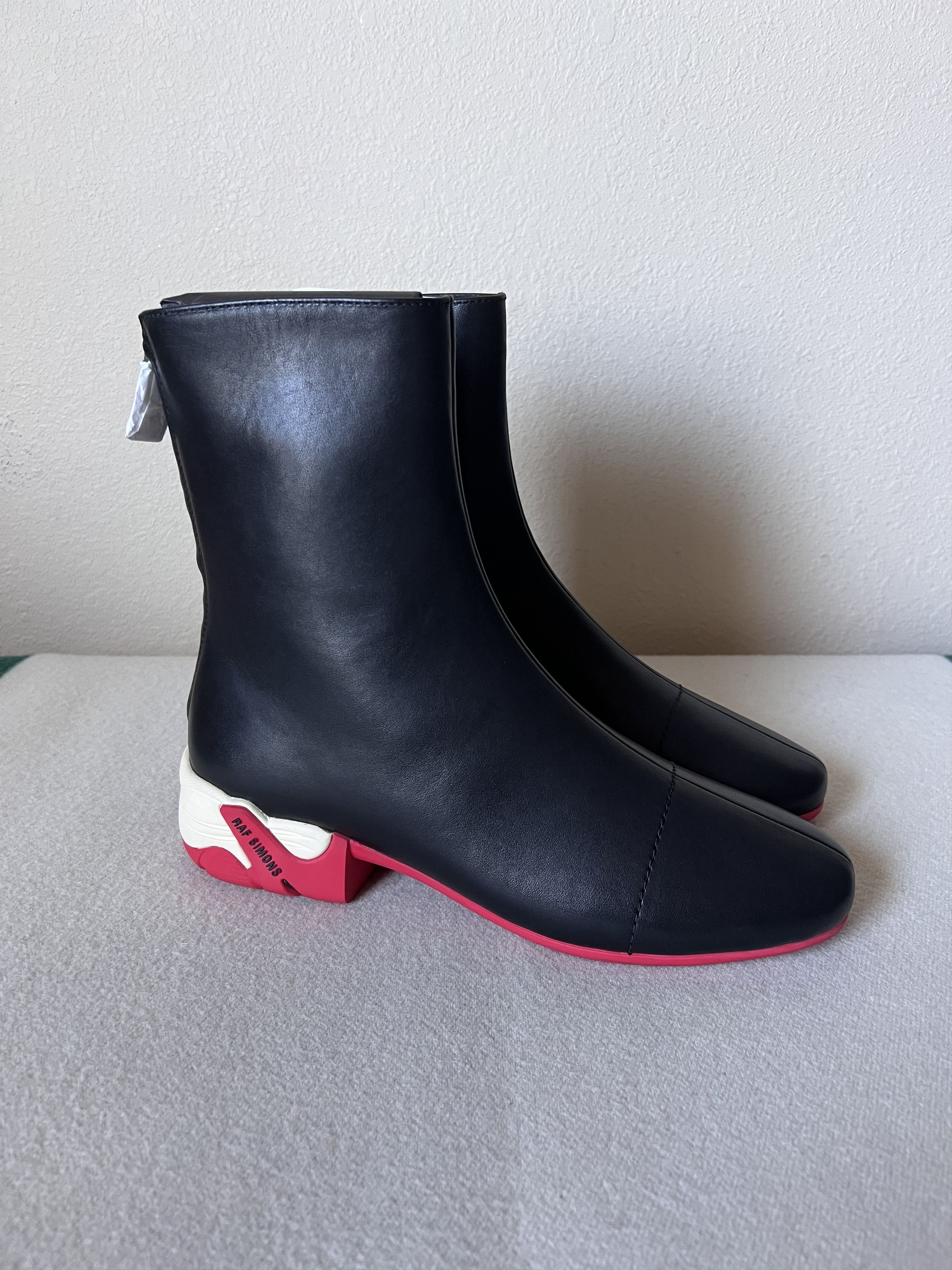 Raf Simons Raf Simons Solaris High Leather Boots in Black Red 