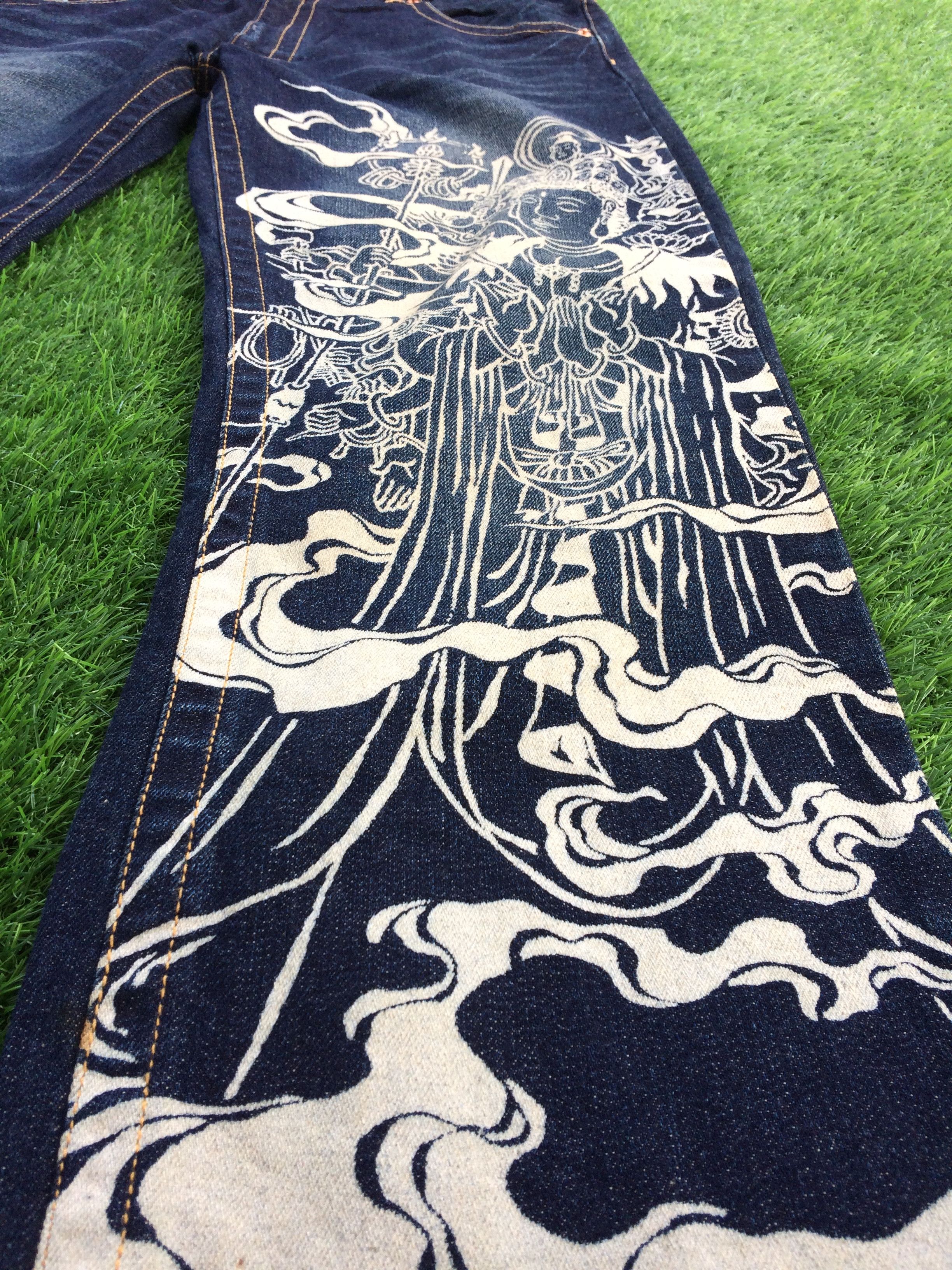 Japanese Brand Japanese Buden Shouten Over Print Jeans #D-812 Size US 35 - 3 Thumbnail