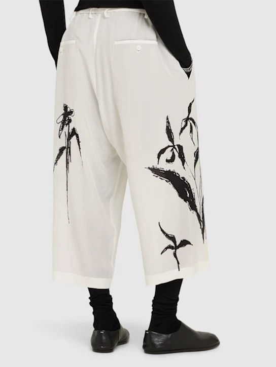 Yohji Yamamoto o1lsvrm0525 Belted Wide silk Pants in White Size US 36 / EU 52 - 3 Thumbnail