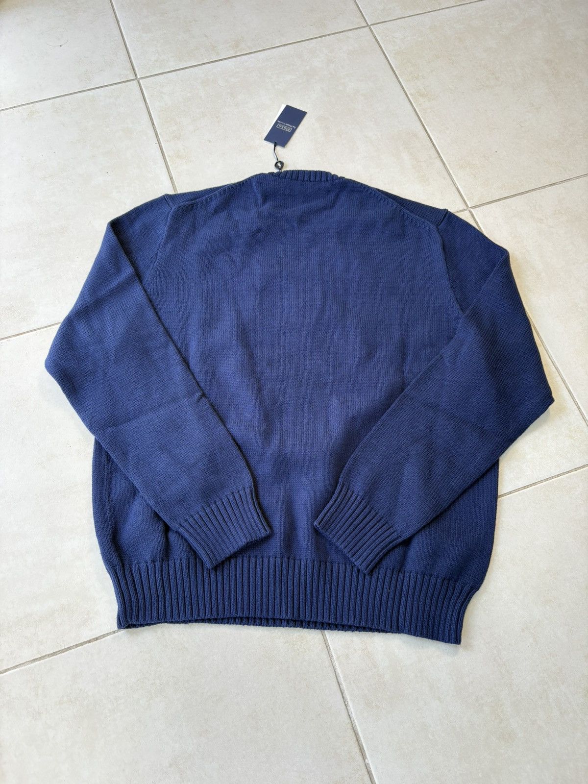 Polo Ralph Lauren Navy Cotton Knit Sweater Ralph Lauren Bear Men L New Size US L / EU 52-54 / 3 - 8 Thumbnail