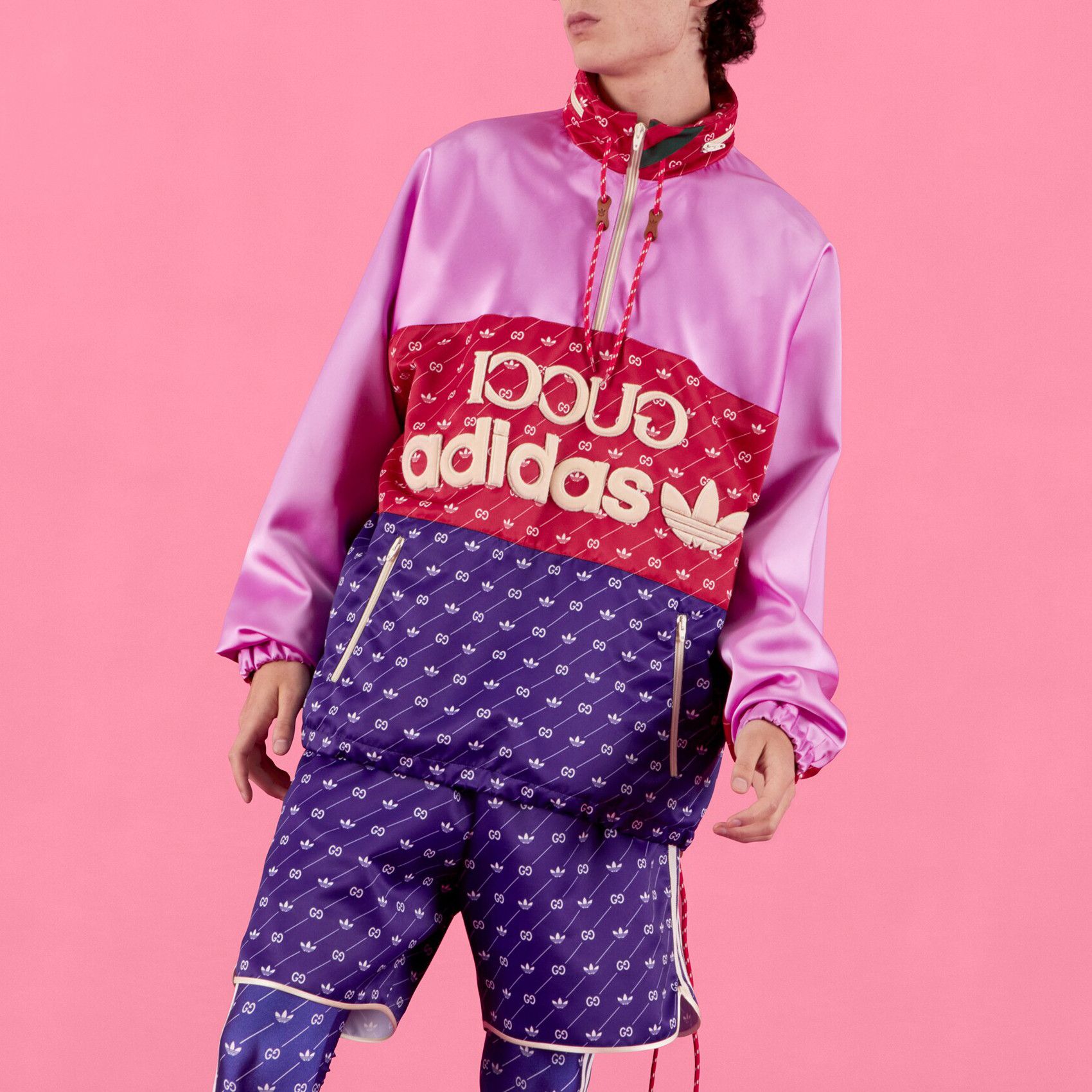 Gucci 50 L -Gucci Adidas Anorak Jacket Nylon Blue Red Purple Size US L / EU 52-54 / 3 - 2 Thumbnail