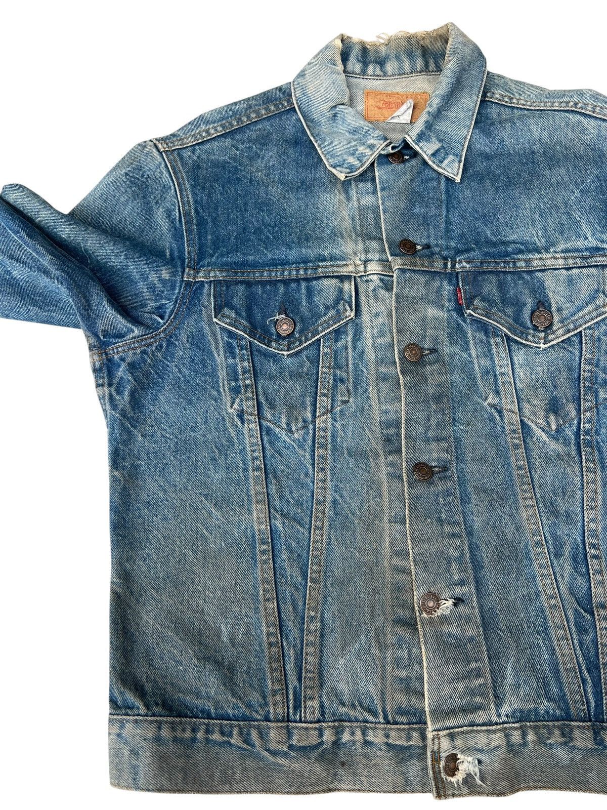 Levi's Trashed VTG 70s Levi’s Type 3 Distress Denim Trucker Jacket Size US L / EU 52-54 / 3 - 9 Thumbnail