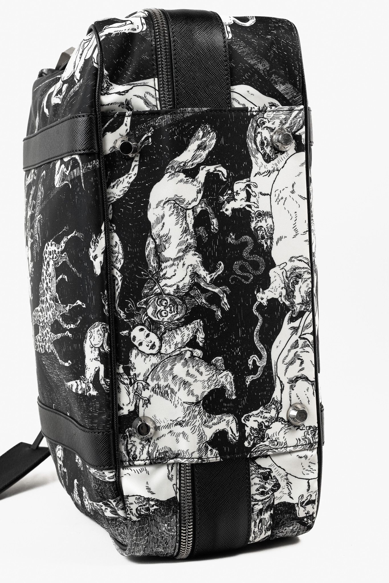 Prada Prada AW/16 Animal Kingdom Nero & Avorio Tessuto Suitcase Size ONE SIZE - 5 Thumbnail
