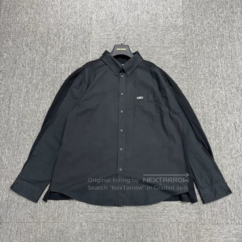 Balenciaga Balenciaga Buckle Embroidered Patchwork Shirt Size US S / EU 44-46 / 1 - 1 Thumbnail
