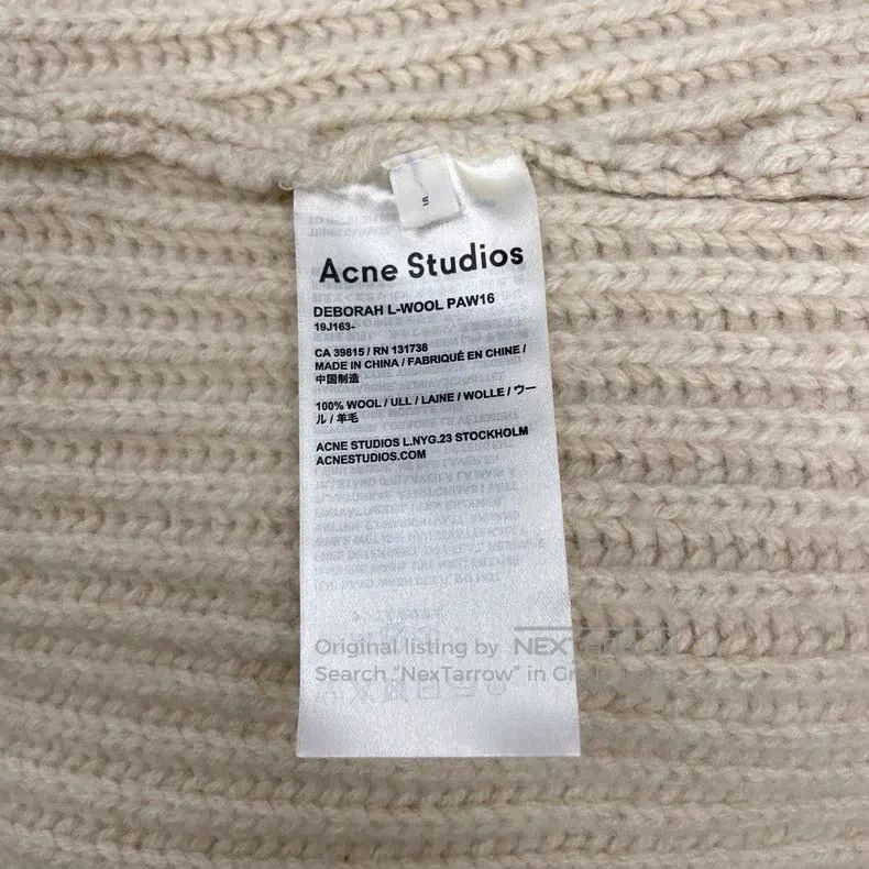 Acne Studios Acne Studios Beige V-neck wool knit, front shorter than ba Size S / US 4 / IT 40 - 6 Thumbnail