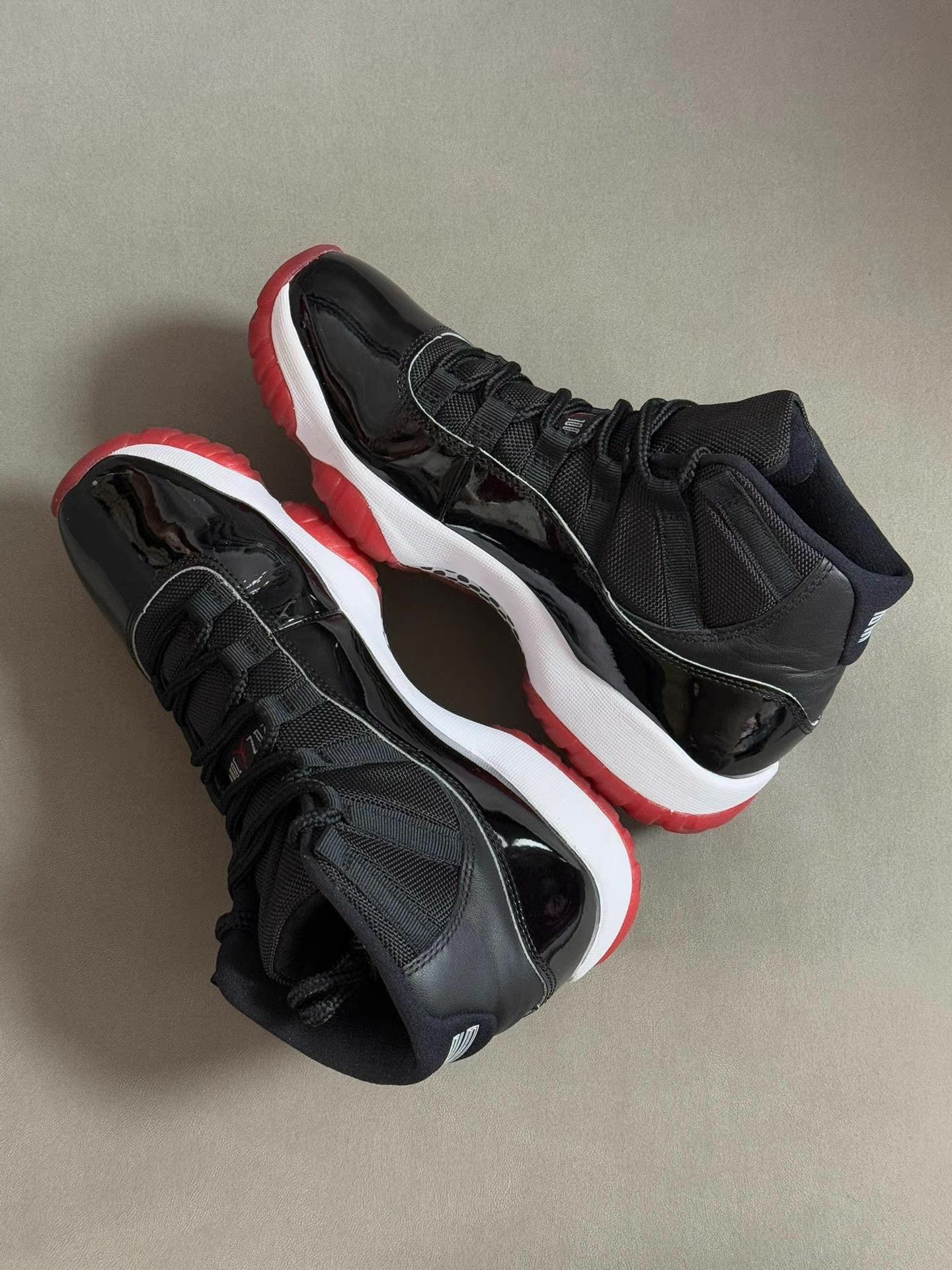 Nike Air Jordan 11 Playoffs Black Red patent leather Ｑ20 Size US 7.5 / EU 40-41 - 7 Thumbnail