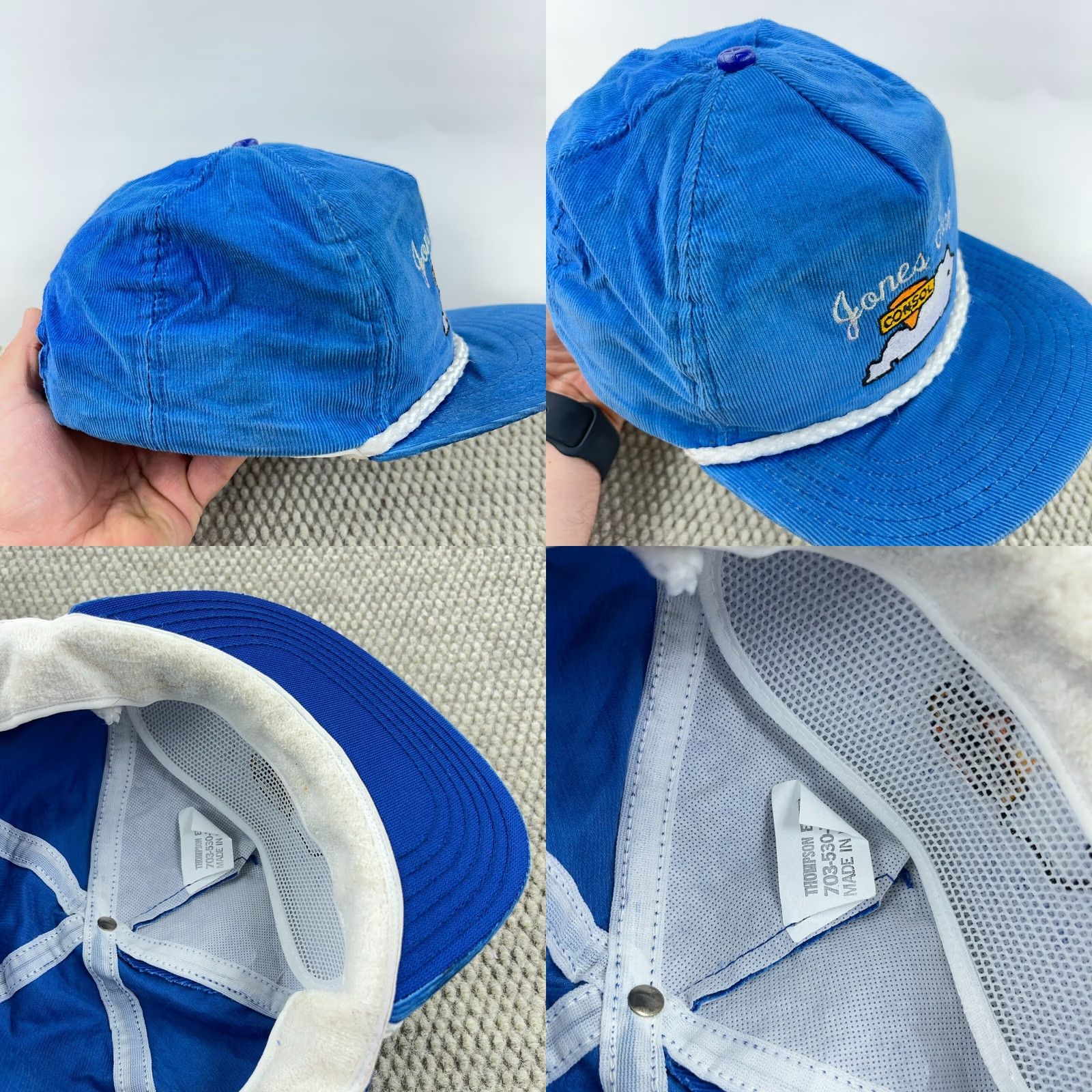 Coal VINTAGE Consol Trucker Hat Cap Blue Corduroy Made USA Coal Mining Jones Fork VA Mens Size ONE SIZE - 8 Thumbnail