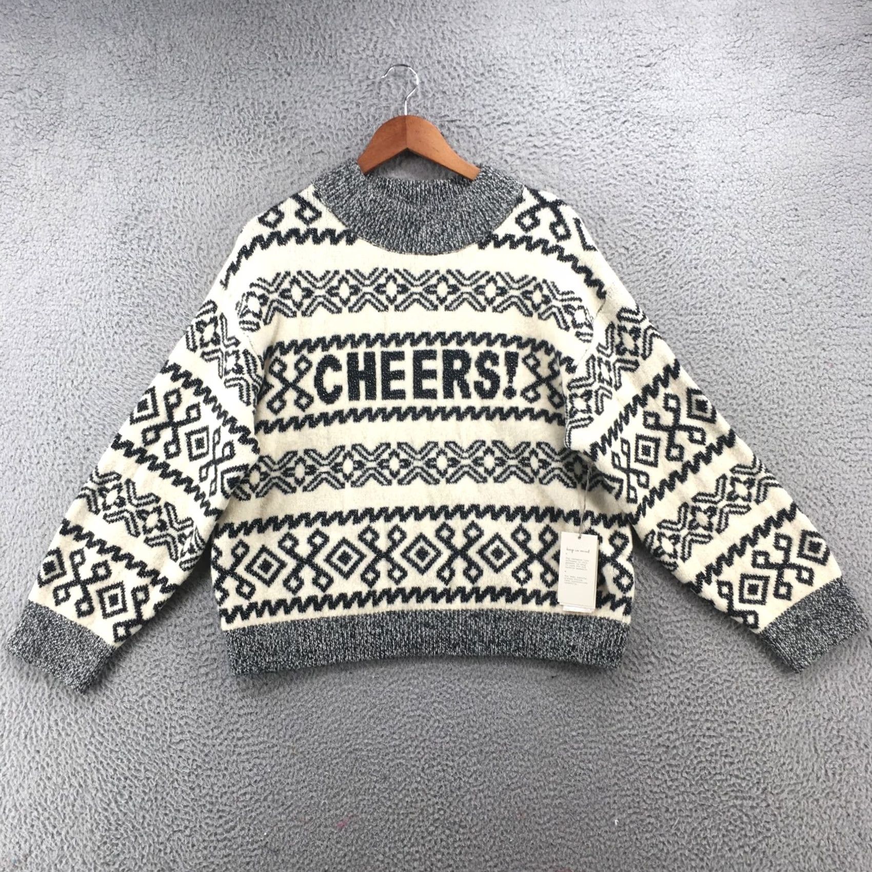 Vintage A New Day Sweaters Womens XL White Crew Neck Long Sleeves Pullover NEW Knit Polyester Argyle/Diamond Casual Size XL / US 12-14 / IT 48-50 - 2 Thumbnail