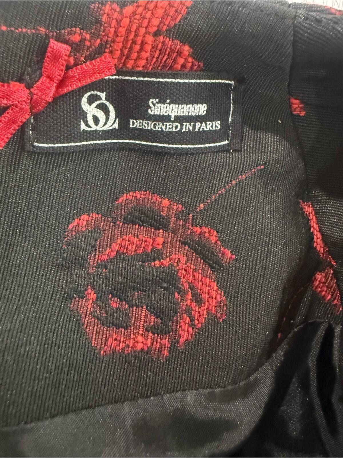 Other Black Sleeveless Mini Dress with Red Floral Jacquard Size M / US 6-8 / IT 42-44 - 2 Thumbnail