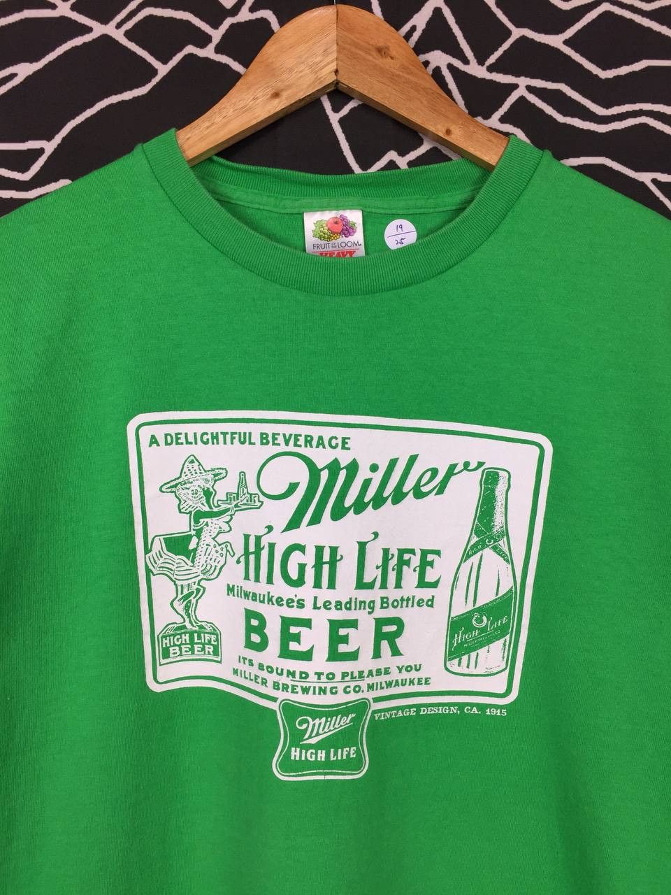 Fruit Of The Loom × Vintage Vtg Y2K Miller High Life Beer Logo Promo Tee Size US M / EU 48-50 / 2 - 3 Thumbnail