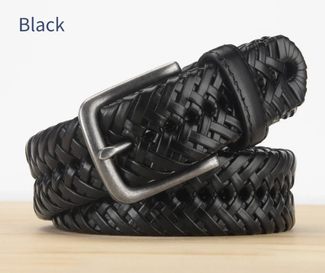 Leather × Vintage Genuine Leather Knitted Strap Vintage Jeans Braided Belts Size ONE SIZE - 1 Thumbnail
