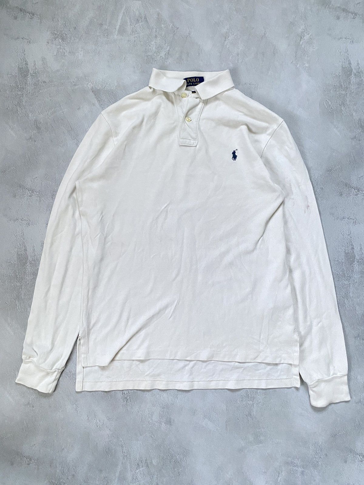 Polo Ralph Lauren Vintage Polo Ralph Lauren Rugby Long Sleeve WHITE Size US M / EU 48-50 / 2 - 1 Thumbnail