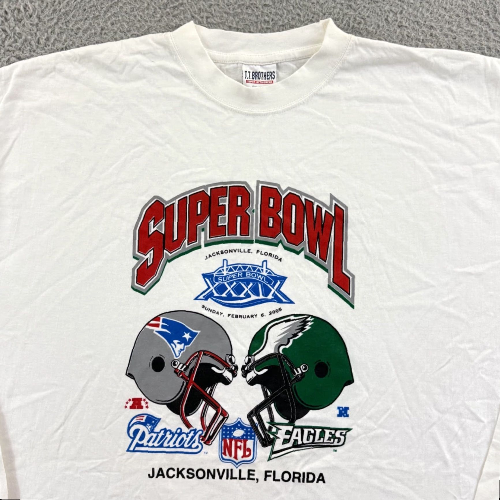 Vintage VINTAGE Eagles Shirt Mens 3XL White Long Sleeve NFL Football TT Brothers Crew Neck Size US XXL / EU 58 / 5 - 3 Thumbnail