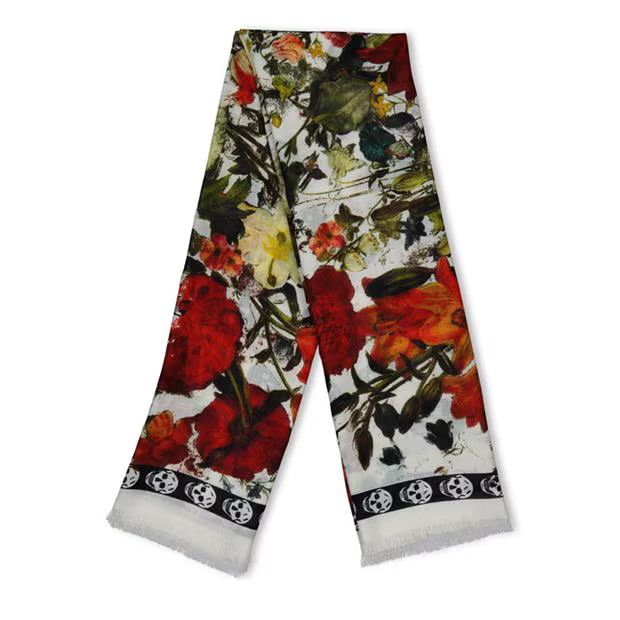 Alexander McQueen o1g2r1mq0824 Size: OS / Classic Floral Scarf in Multicolor Size ONE SIZE - 1 Thumbnail
