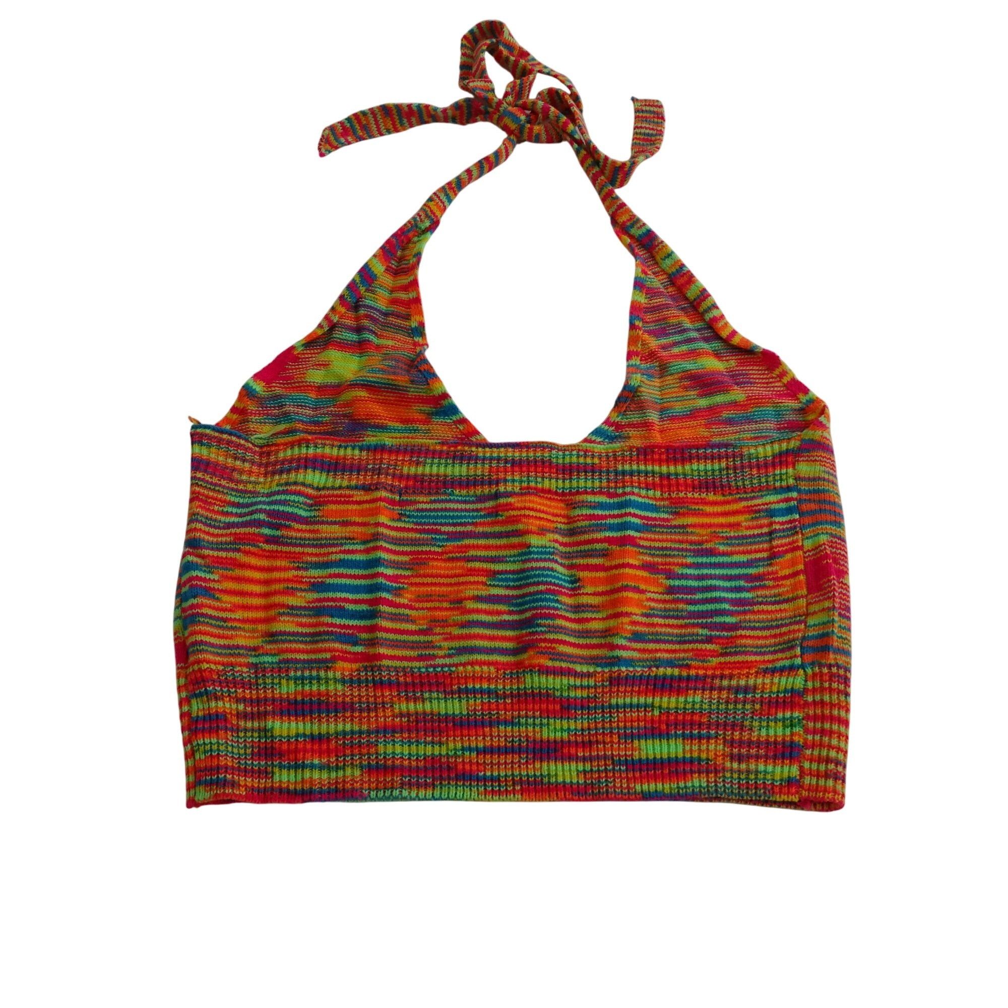 Other Vibrant Multicolor Cropped Knit Halter Top Women Size XS Size XS / US 0-2 / IT 36-38 - 3 Thumbnail