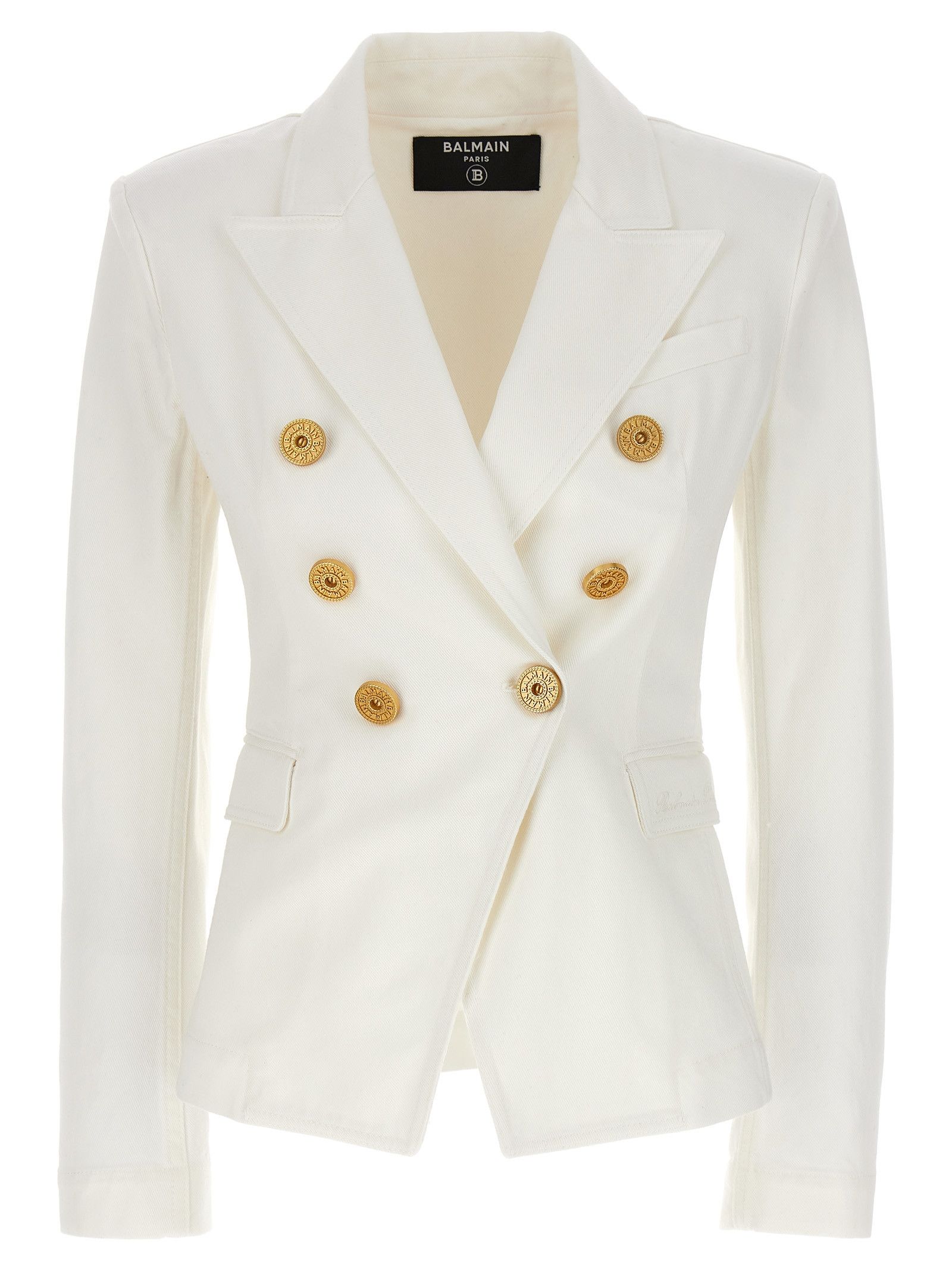 Balmain Double-Breasted Denim Blazer Size XS / US 0-2 / IT 36-38 - 1 Thumbnail