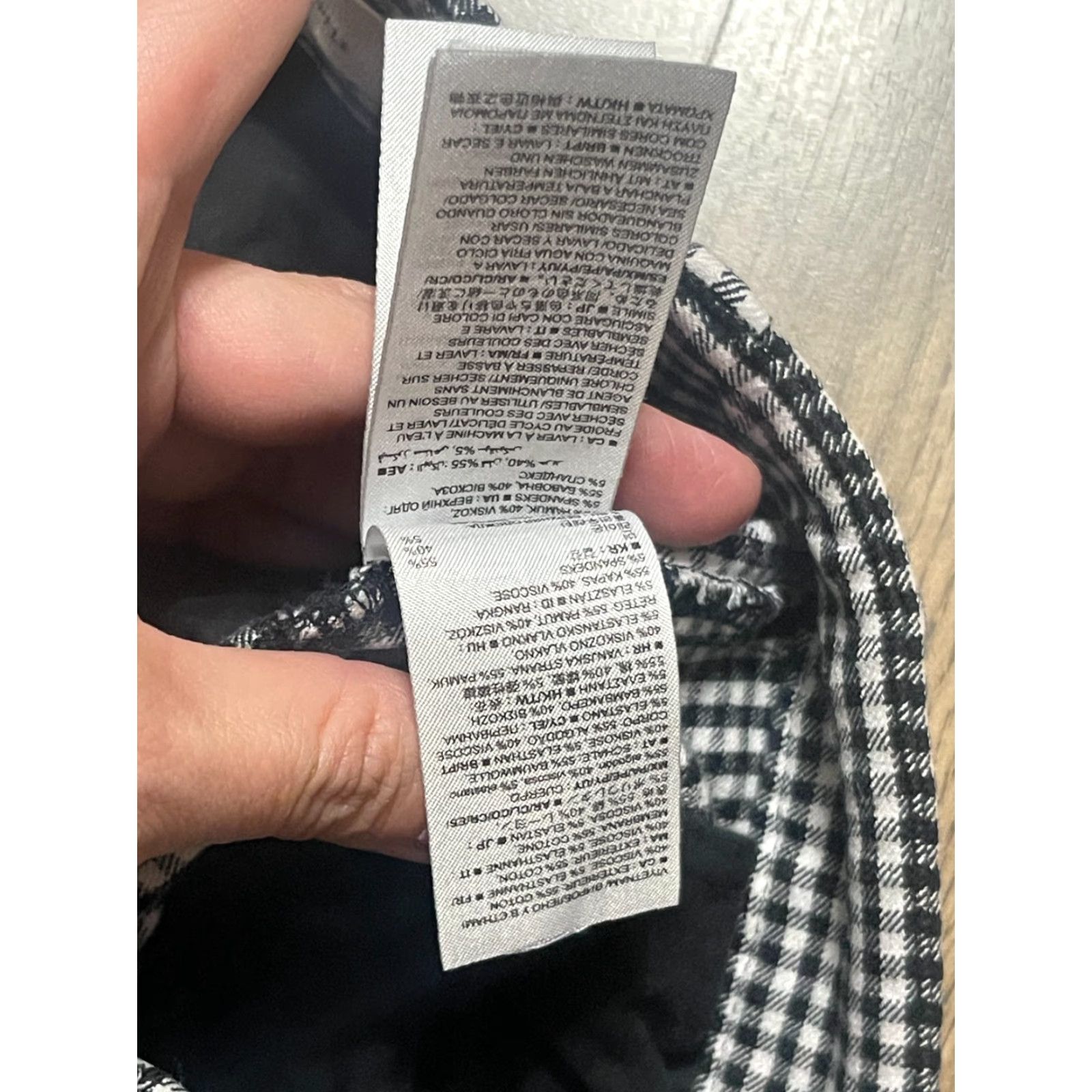 Gap Gap Pants Womens 06 Black White Plaid Skinny Ankle Casual Regular Cotton Stretch Inseam 24 in Fall Spring Summer Womens Size 28" / US 6 / IT 42 - 7 Thumbnail