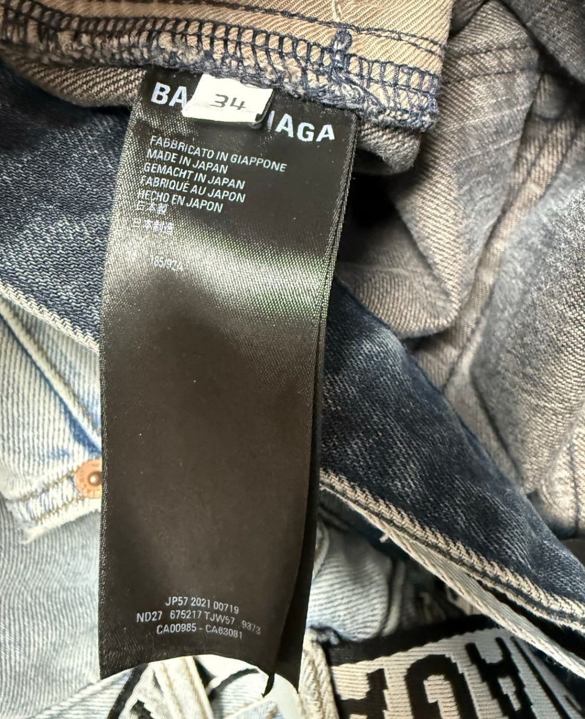 Balenciaga OG 21AW Japanese Denim Cargo Pants