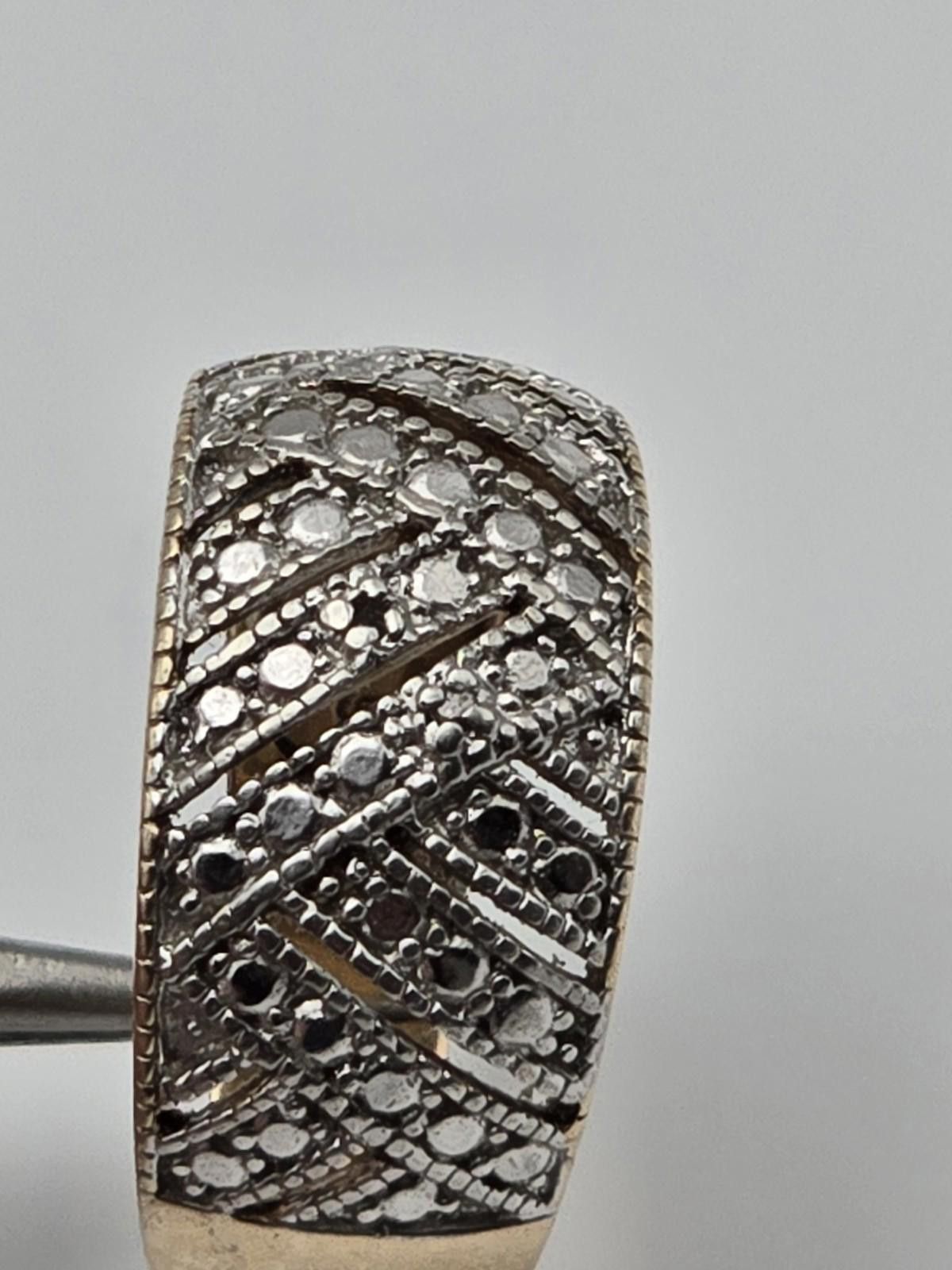 The Unbranded Brand Size 10 Vermeil Silver Ring w/ 5 Diamond Accents Gold Plated Size ONE SIZE - 1 Thumbnail