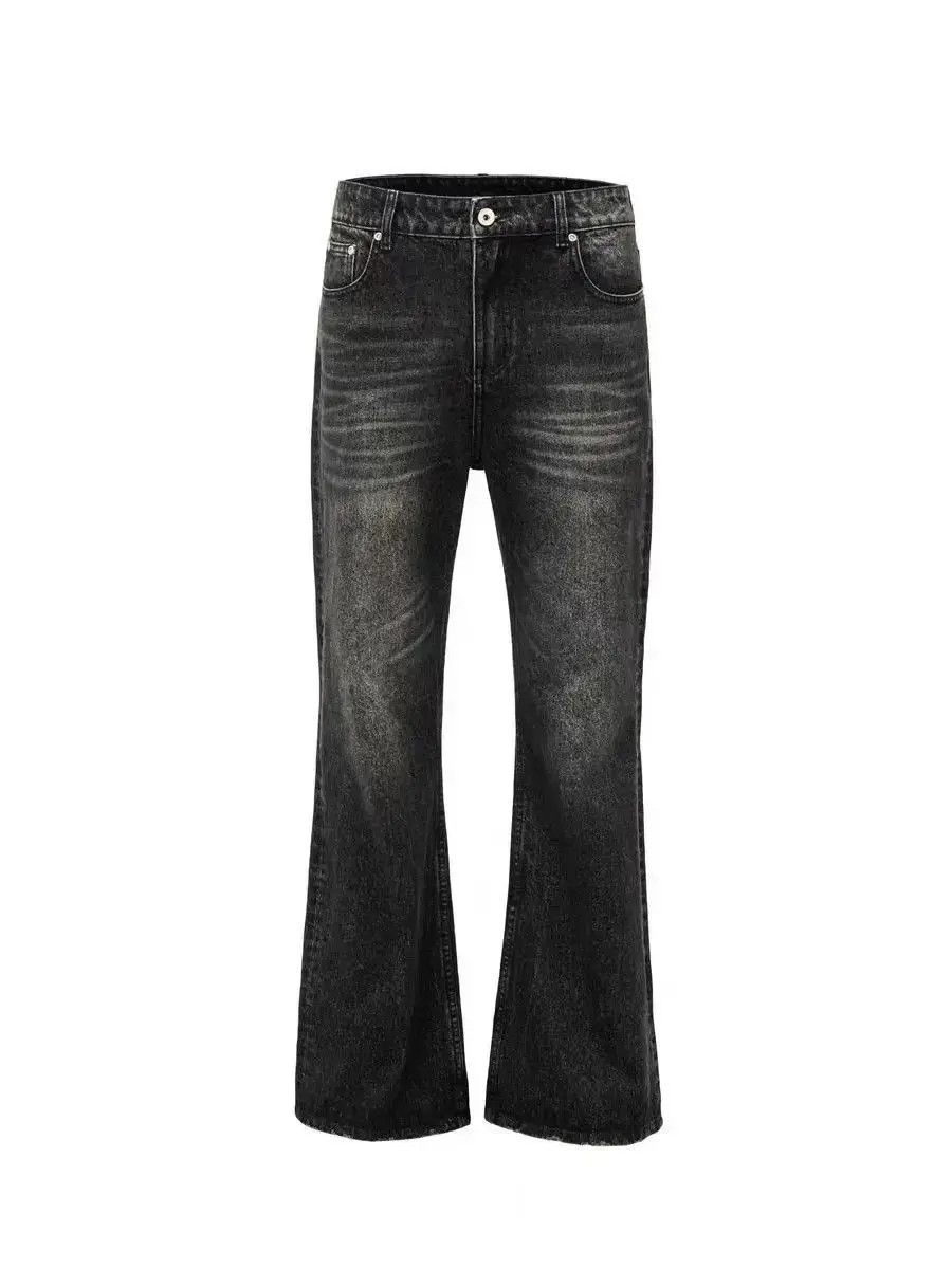 Japanese Brand Washed and frayed micro flare distressed jeans Size US 32 / EU 48 - 4 Thumbnail