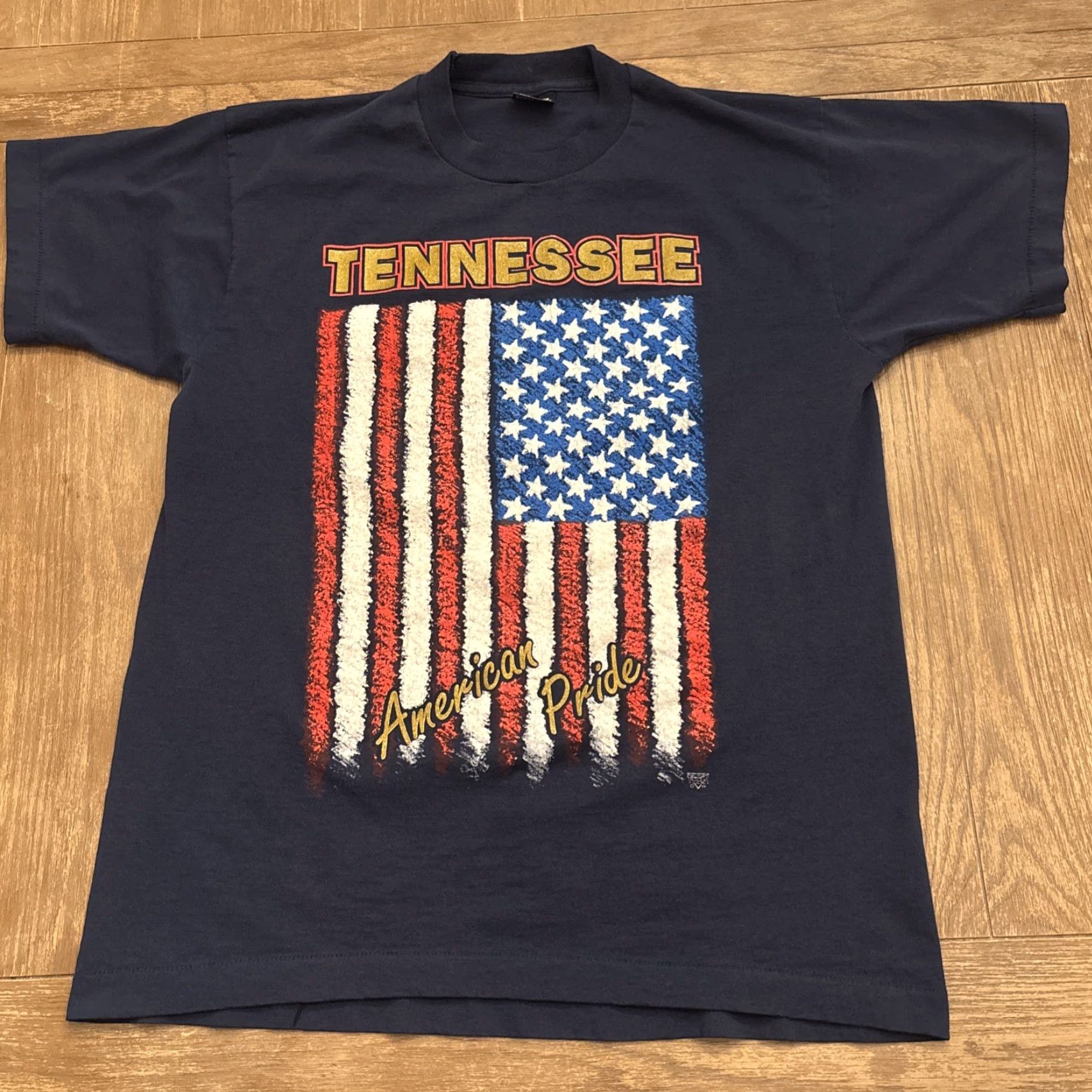 Fruit Of The Loom VINTAGE Tennessee American Pride USA Flag T-Shirt Patriotic Graphic Tee Size L Blue Men Shirt Size US L / EU 52-54 / 3 - 2 Thumbnail