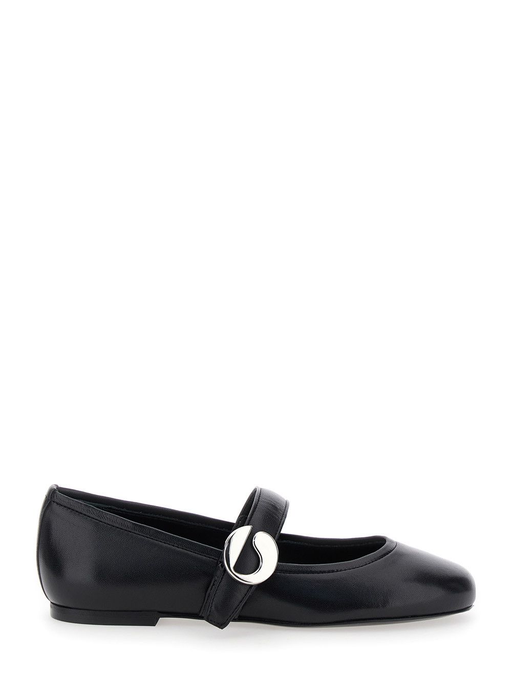 Coperni Black Ballerinas with Metallic Logo and Strap in Smooth Leather Woman Size US 8 / IT 38 - 1 Thumbnail