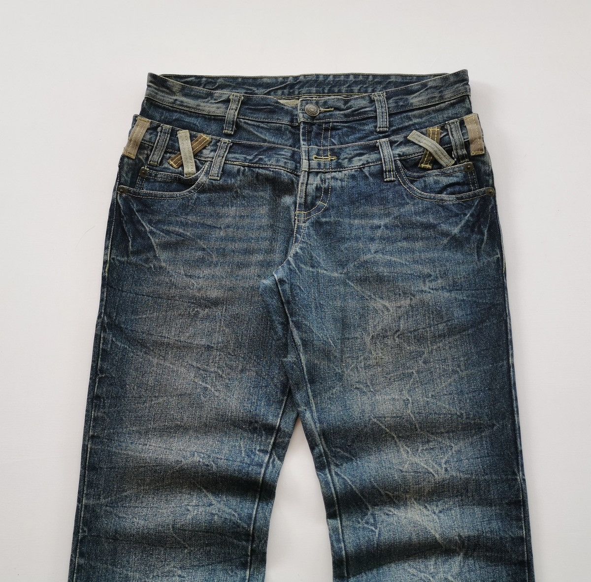 Other Whiskers Unbrand Double Waist Jeans Size US 34 / EU 50 - 6 Thumbnail