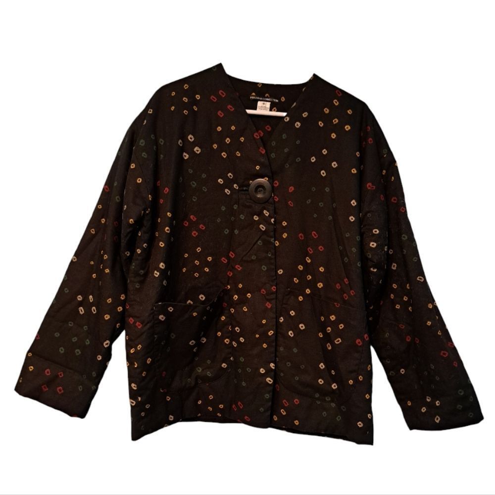 image of Unbrnd Peruvian Connection Pima Cotton Oversized Grunge Blazer Jack in Black, Women's (Size Medium)