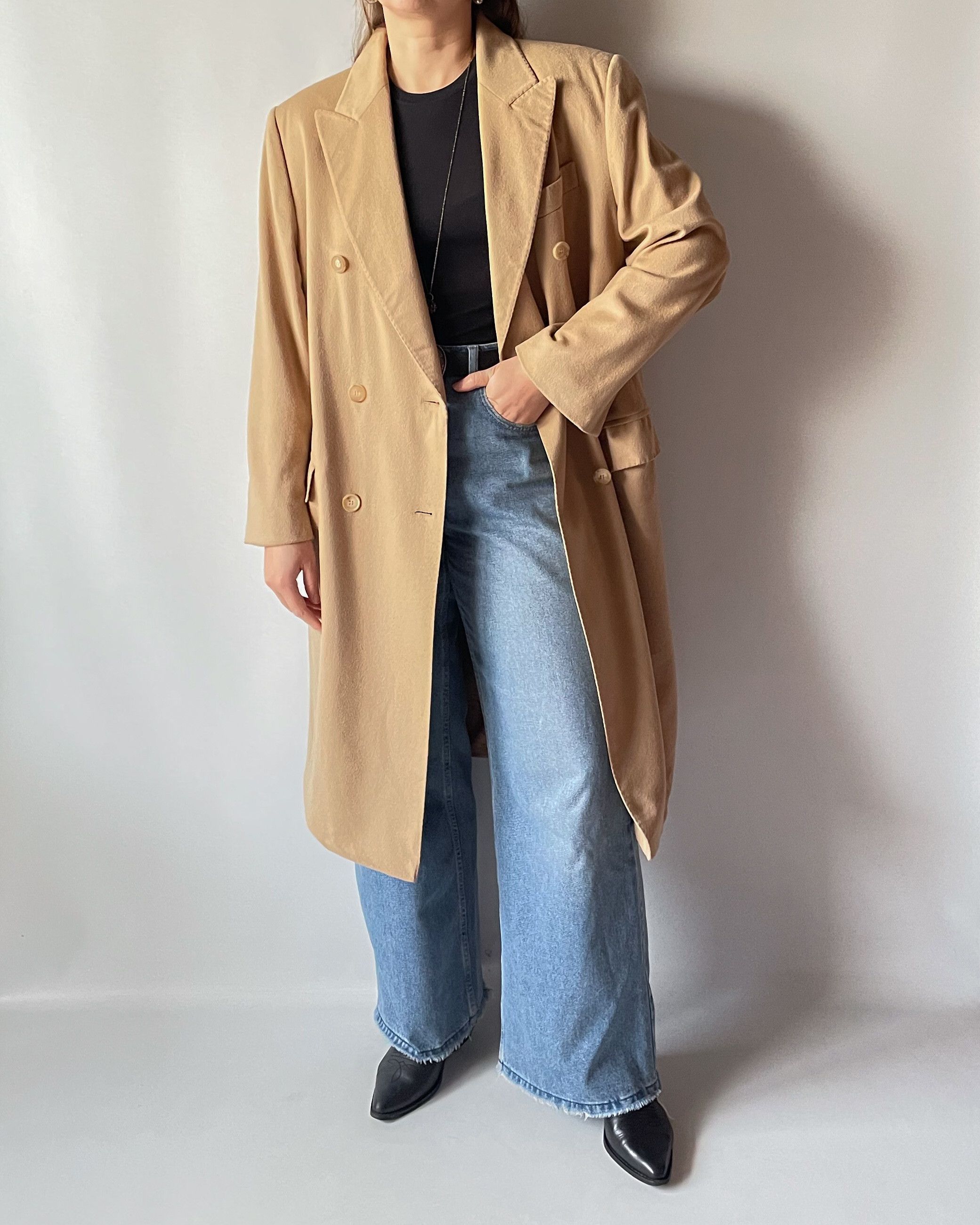 Colombo Vintage Colombo Fabric Camel Coat – Pure Cashmere Size XL / US 12-14 / IT 48-50 - 2 Thumbnail