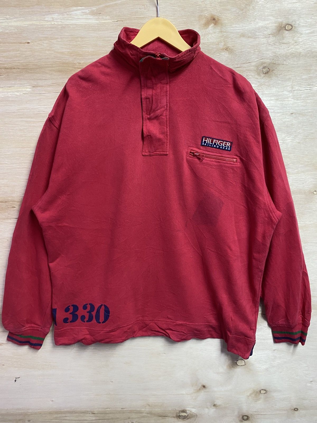 Tommy Hilfiger Vintage Tommy Hilfiger big logo half zipper polo sweatshirt Size US XL / EU 56 / 4 - 1 Thumbnail